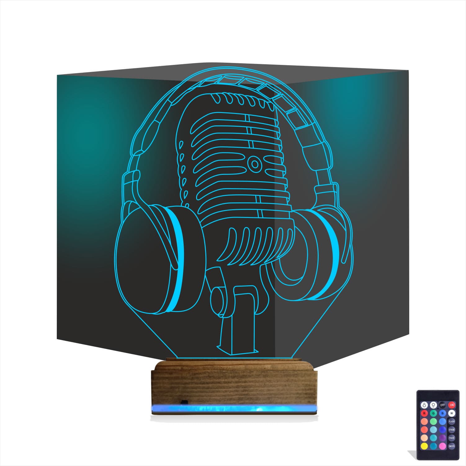 Микрофон и Наушники — 3D LED Ночник | Подарок музыканту 1