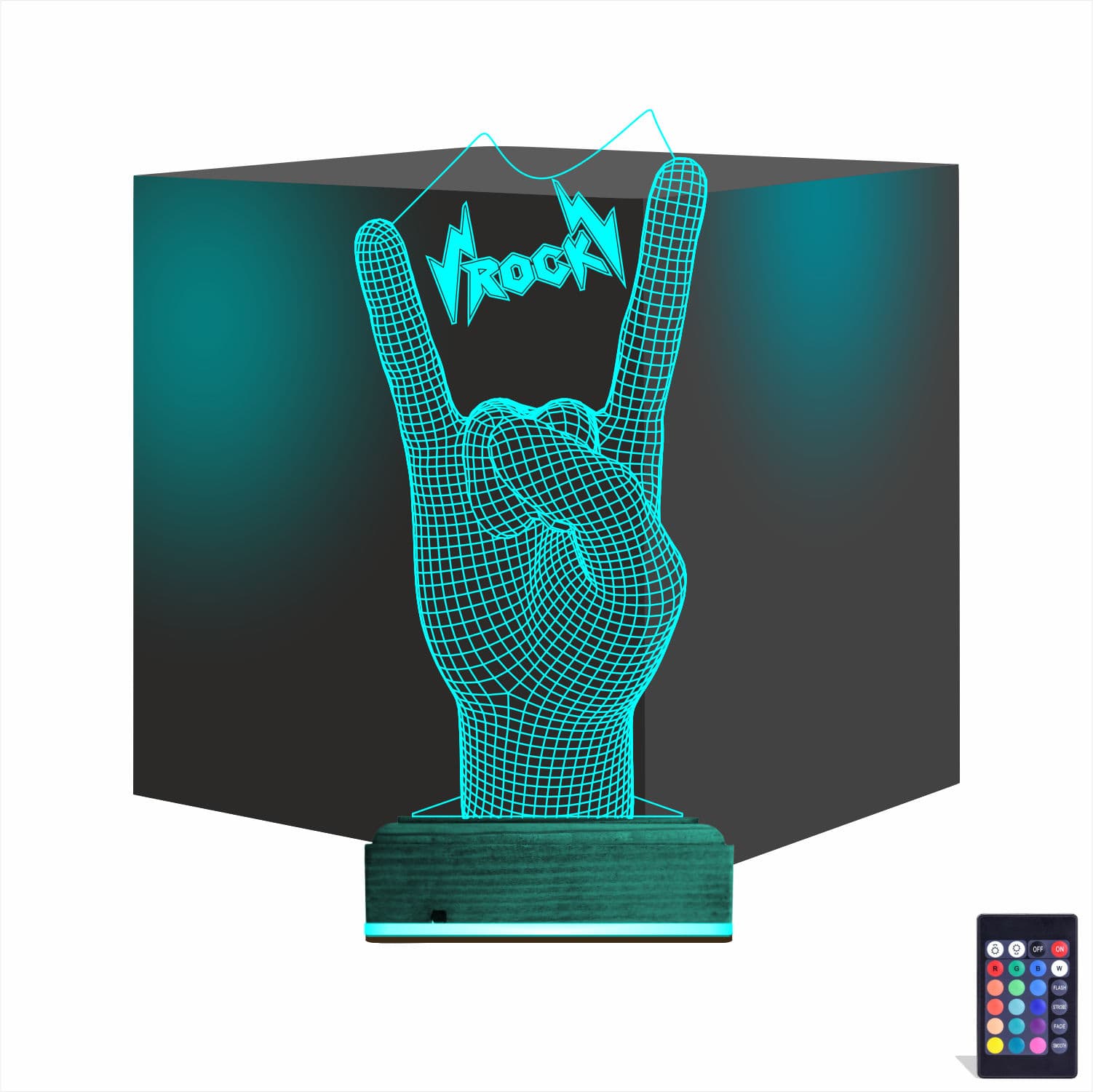 Жест Рок — 3D LED Ночник | Подарок меломану 1
