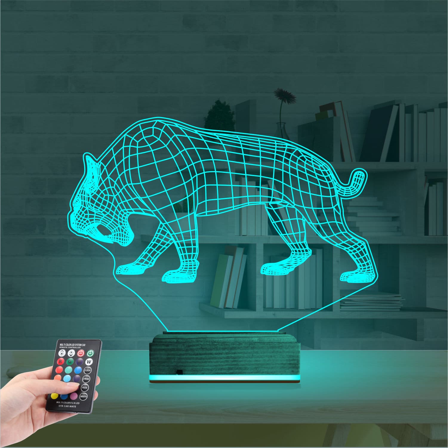 Саблезубый тигр — 3D LED Ночник | Подарок мужчине 3