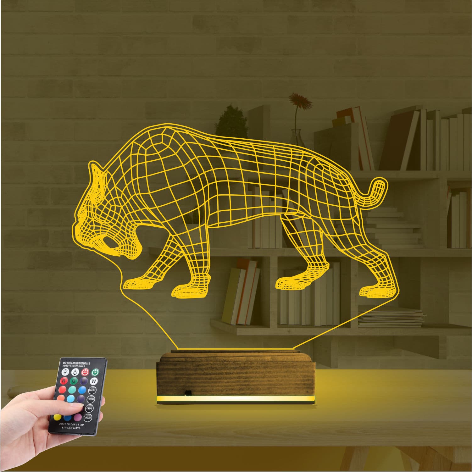 Саблезубый тигр — 3D LED Ночник | Подарок мужчине 8