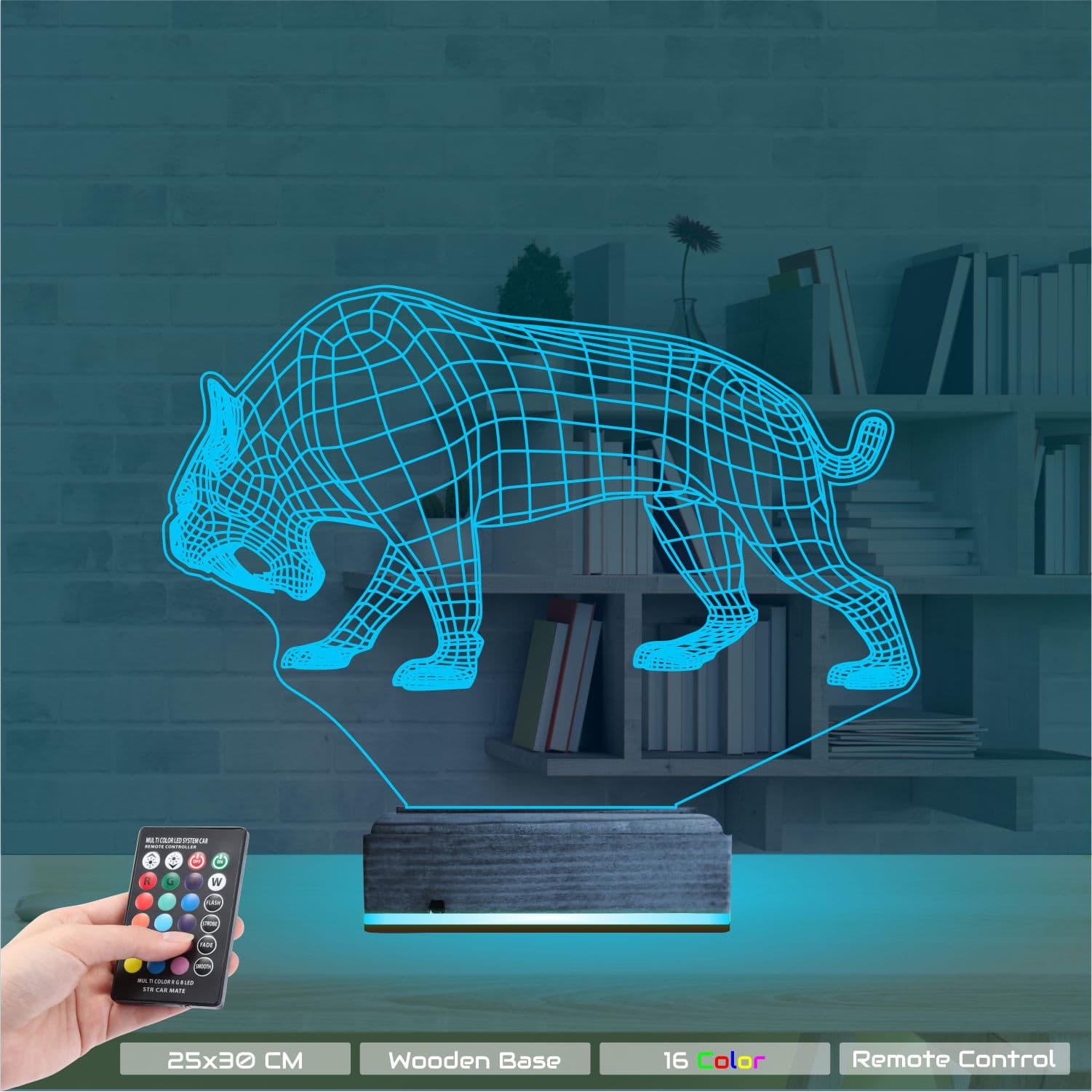 Саблезубый тигр — 3D LED Ночник | Подарок мужчине 9