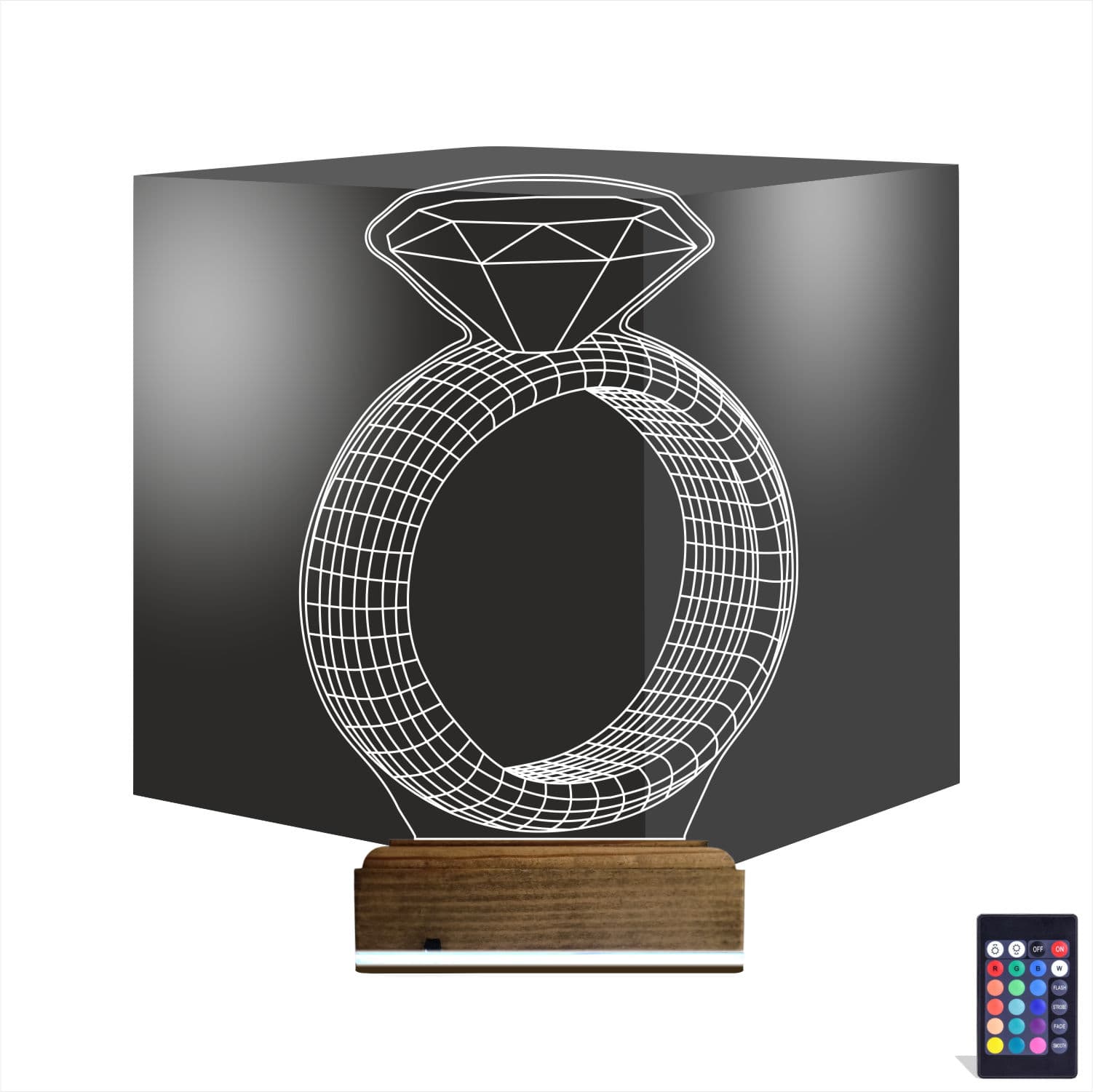 Кольцо с бриллиантом 3D Ночник 1