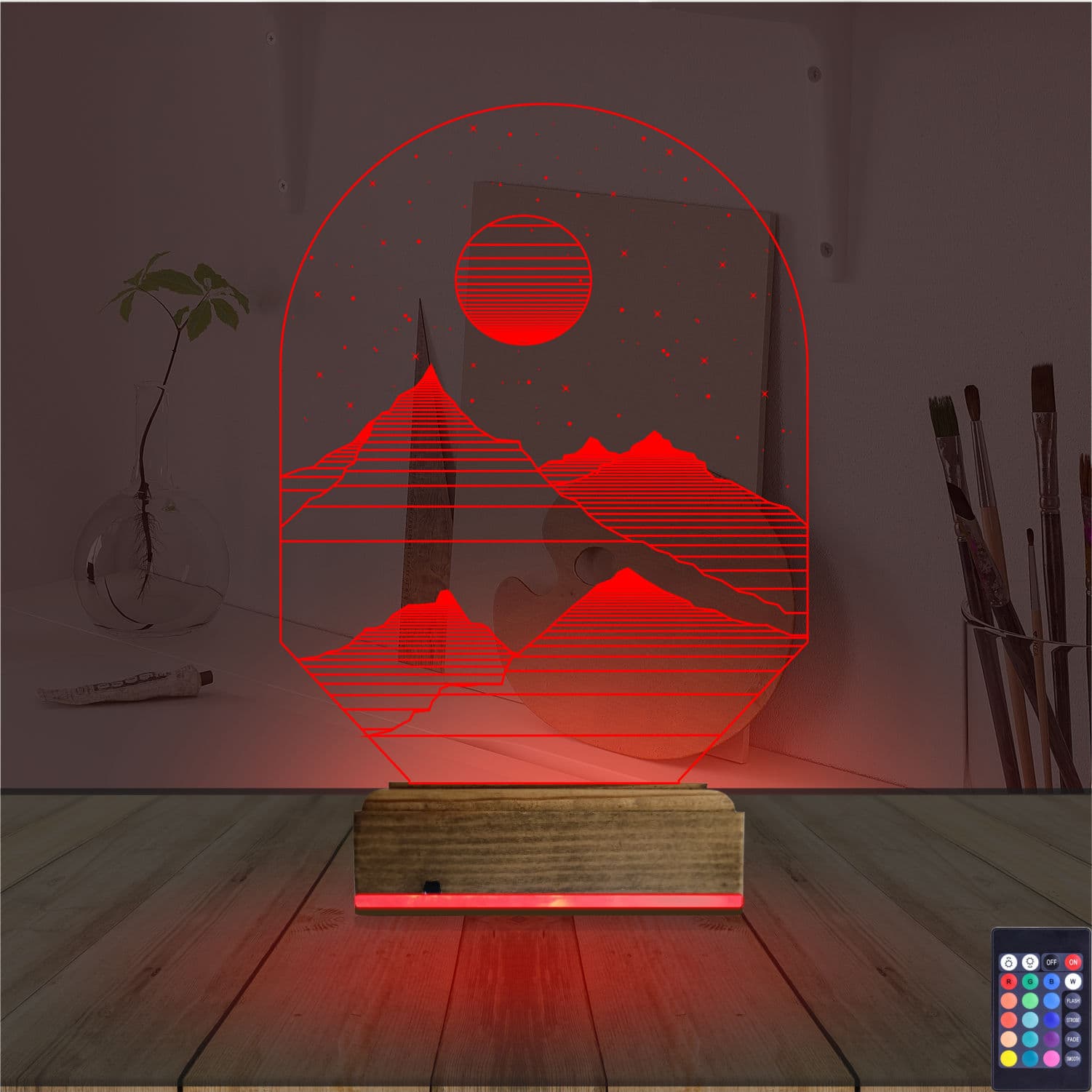 Горный пейзаж — 3D LED Ночник | Подарок для дома 7