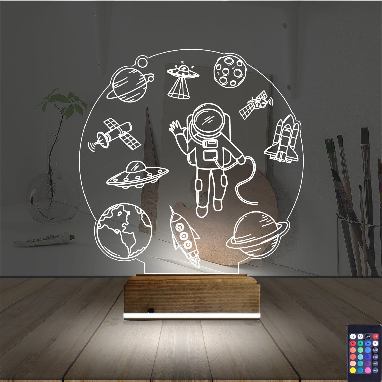 Космонавт и Космос — 3D LED Ночник | Подарок детям 2
