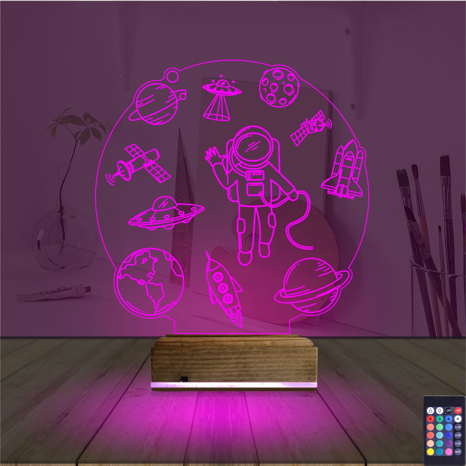 Космонавт и Космос — 3D LED Ночник | Подарок детям 4