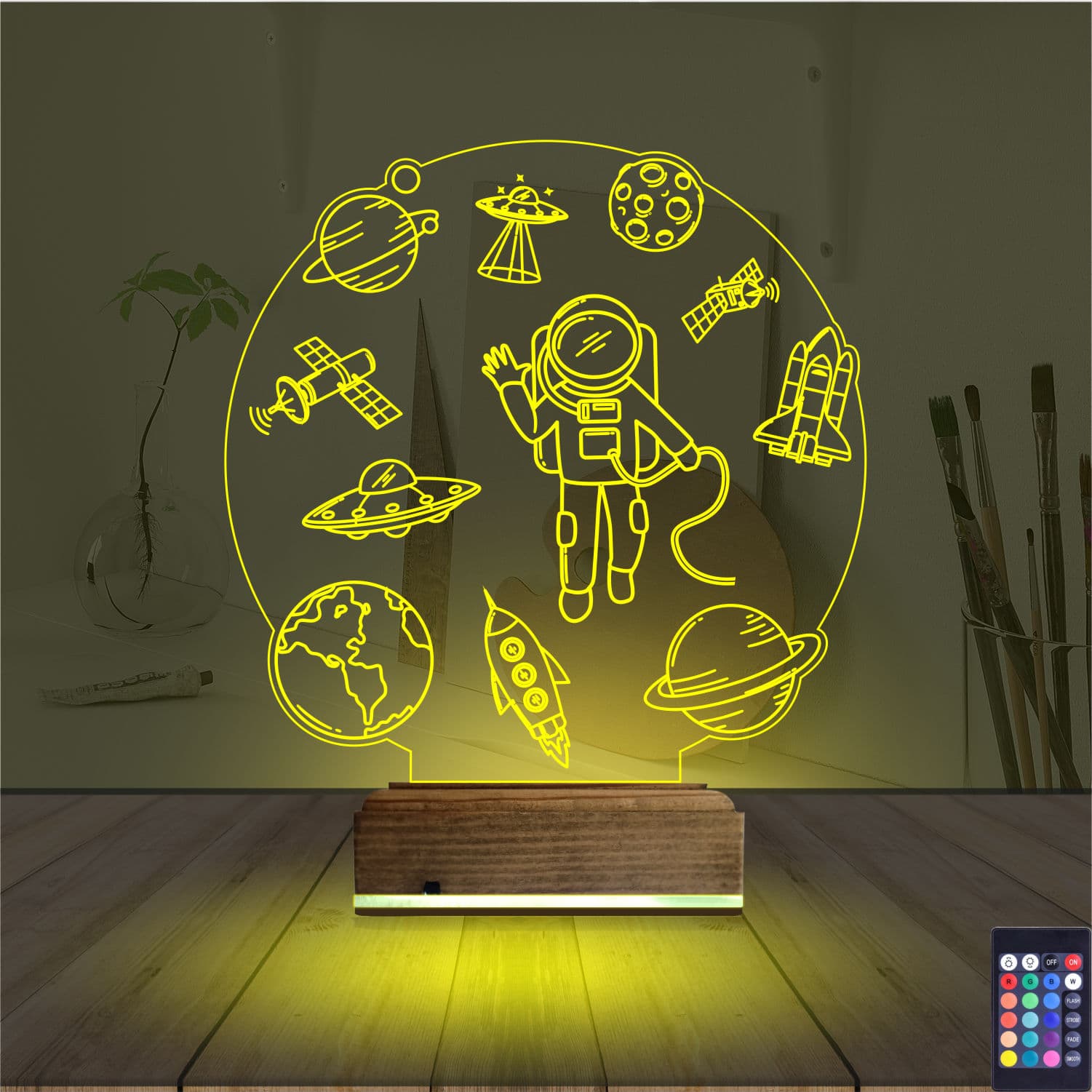 Космонавт и Космос — 3D LED Ночник | Подарок детям 5