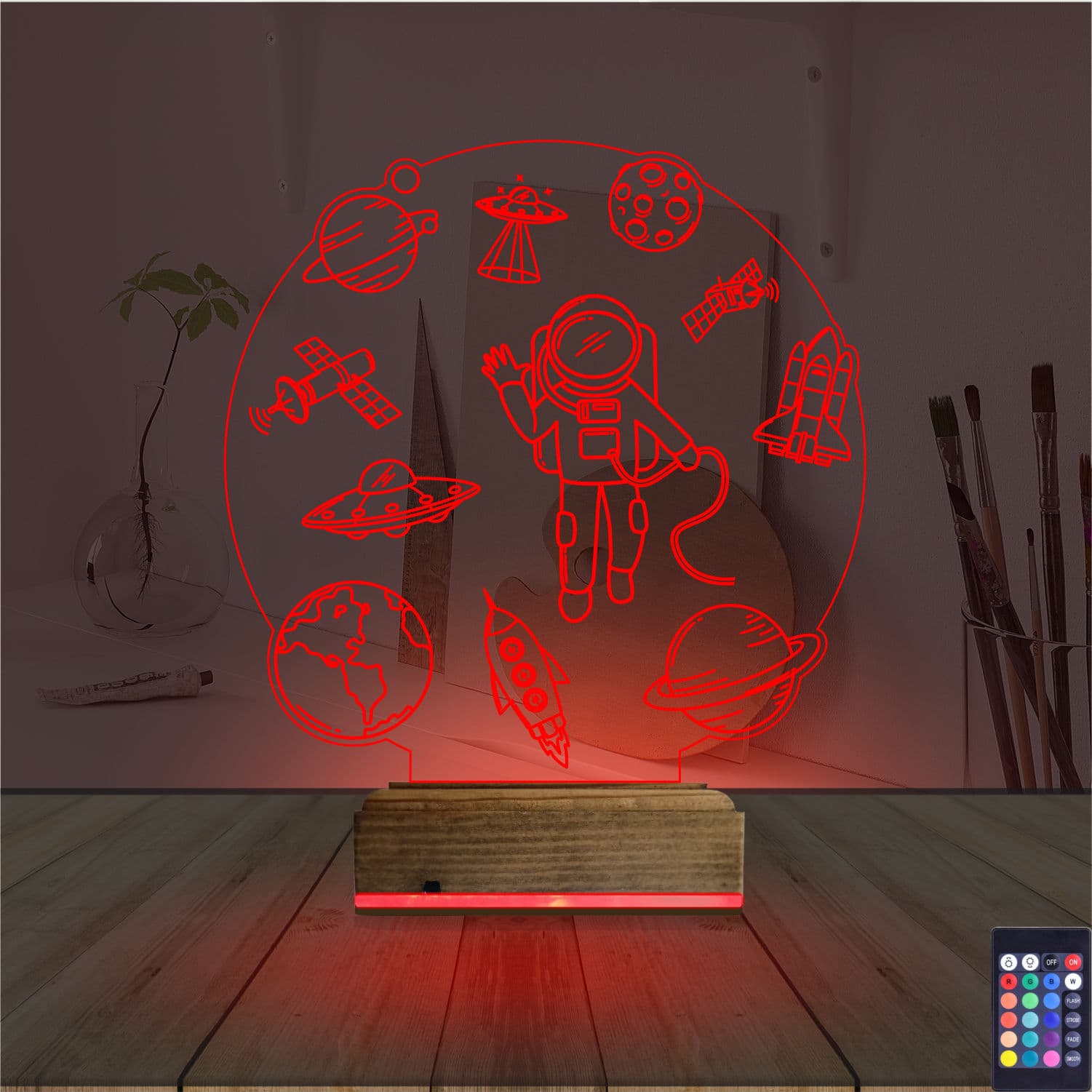 Космонавт и Космос — 3D LED Ночник | Подарок детям 7