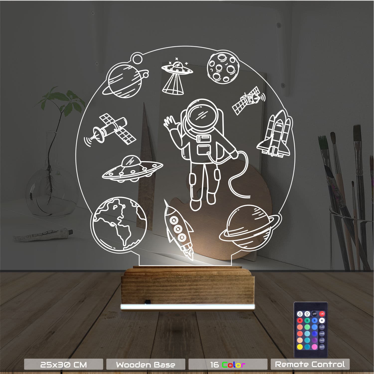 Космонавт и Космос — 3D LED Ночник | Подарок детям 8