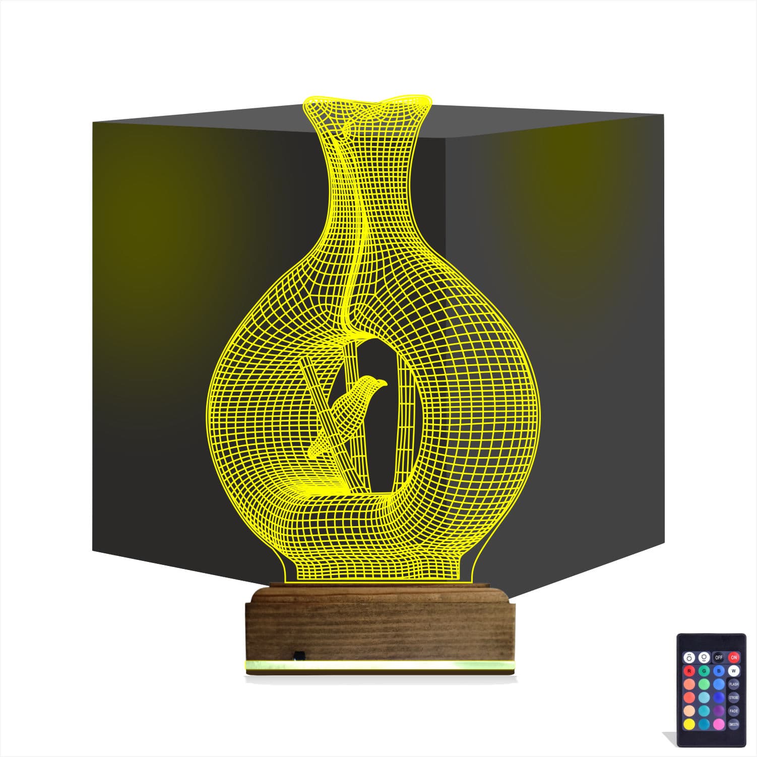 Птица в вазе — 3D LED Ночник | Оригинальный подарок