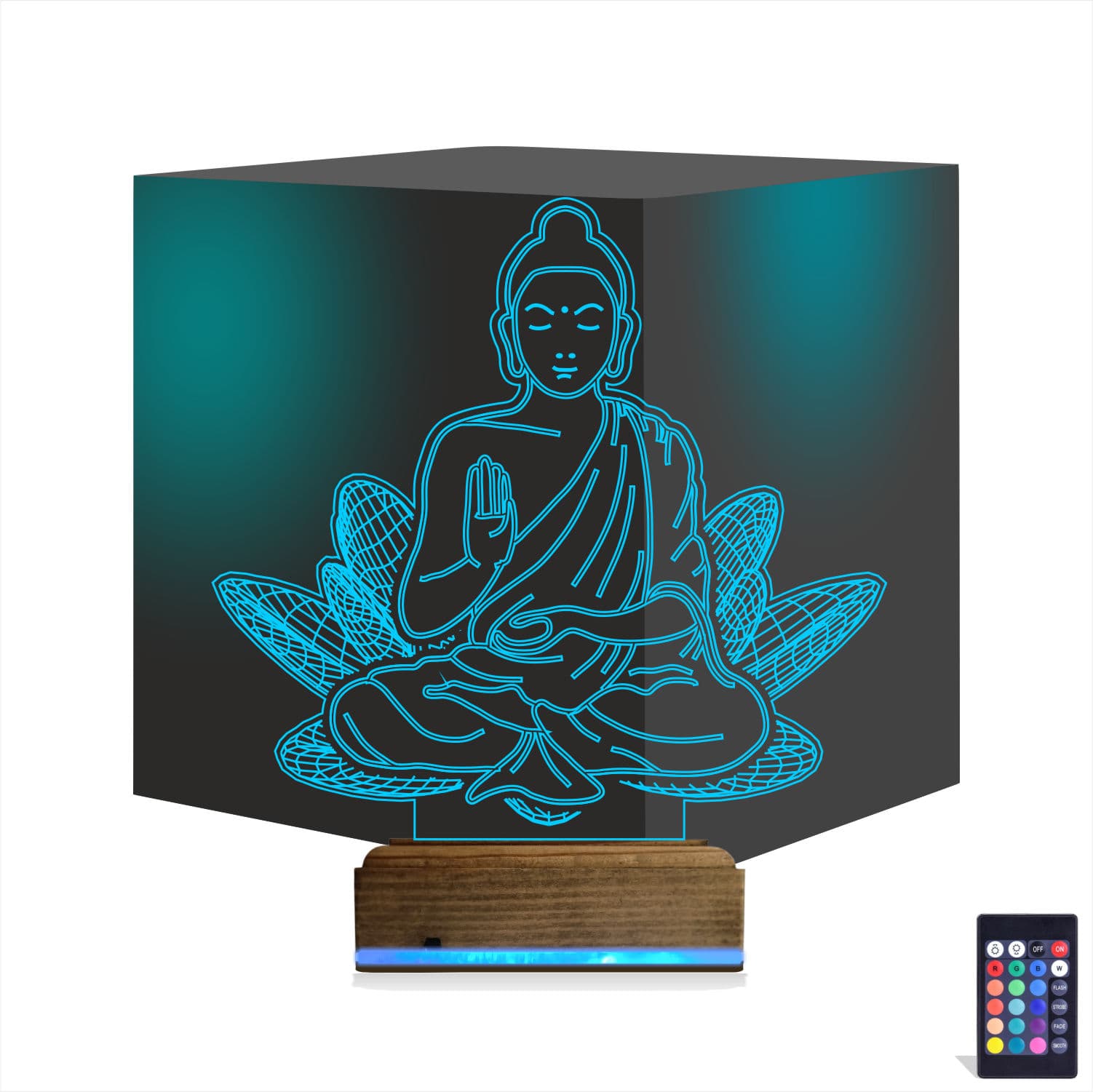 Будда на лотосе — 3D LED Ночник | Подарок для медитации 1