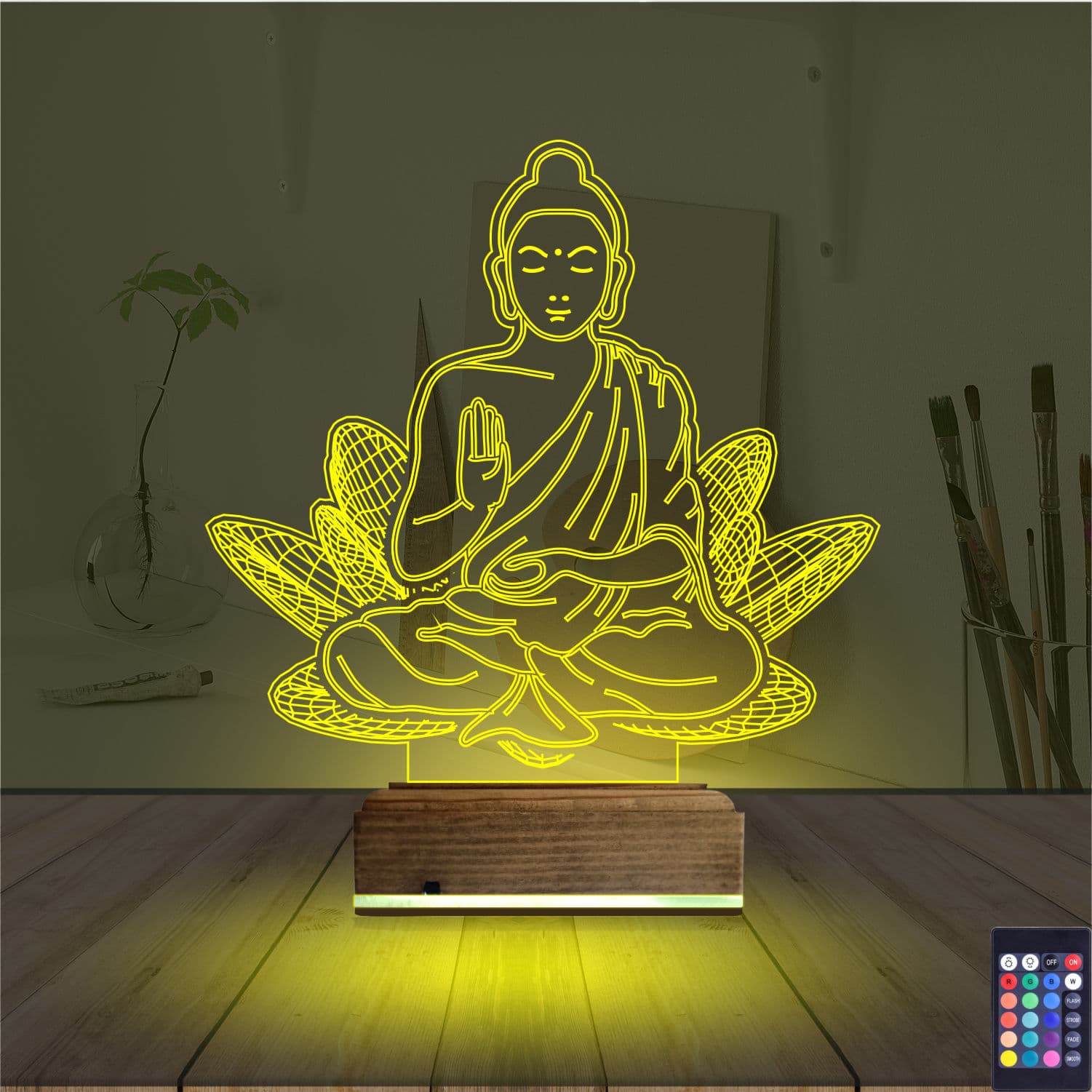 Будда на лотосе — 3D LED Ночник | Подарок для медитации 5