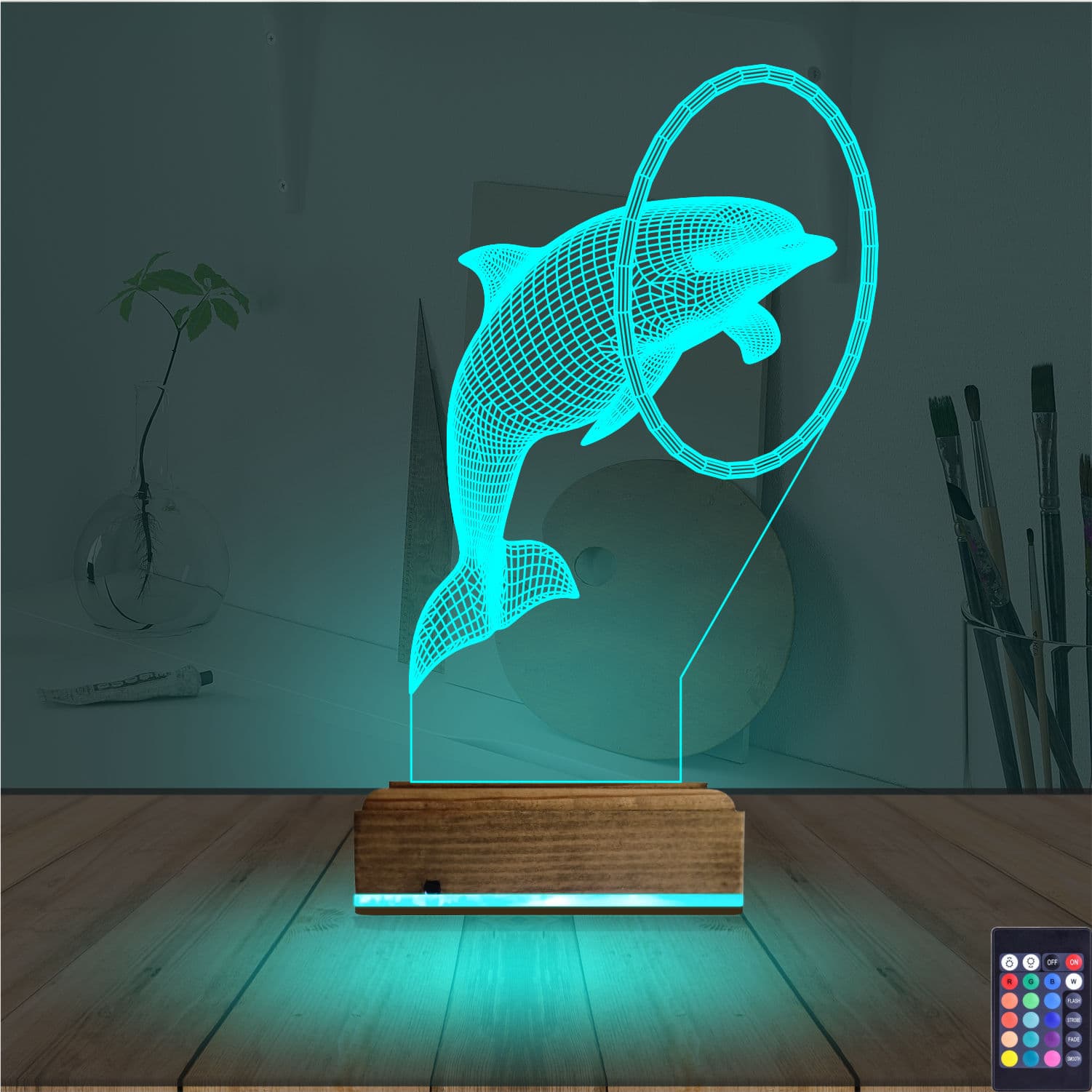 Дельфин — 3D LED Ночник | Подарок детям и близким 3