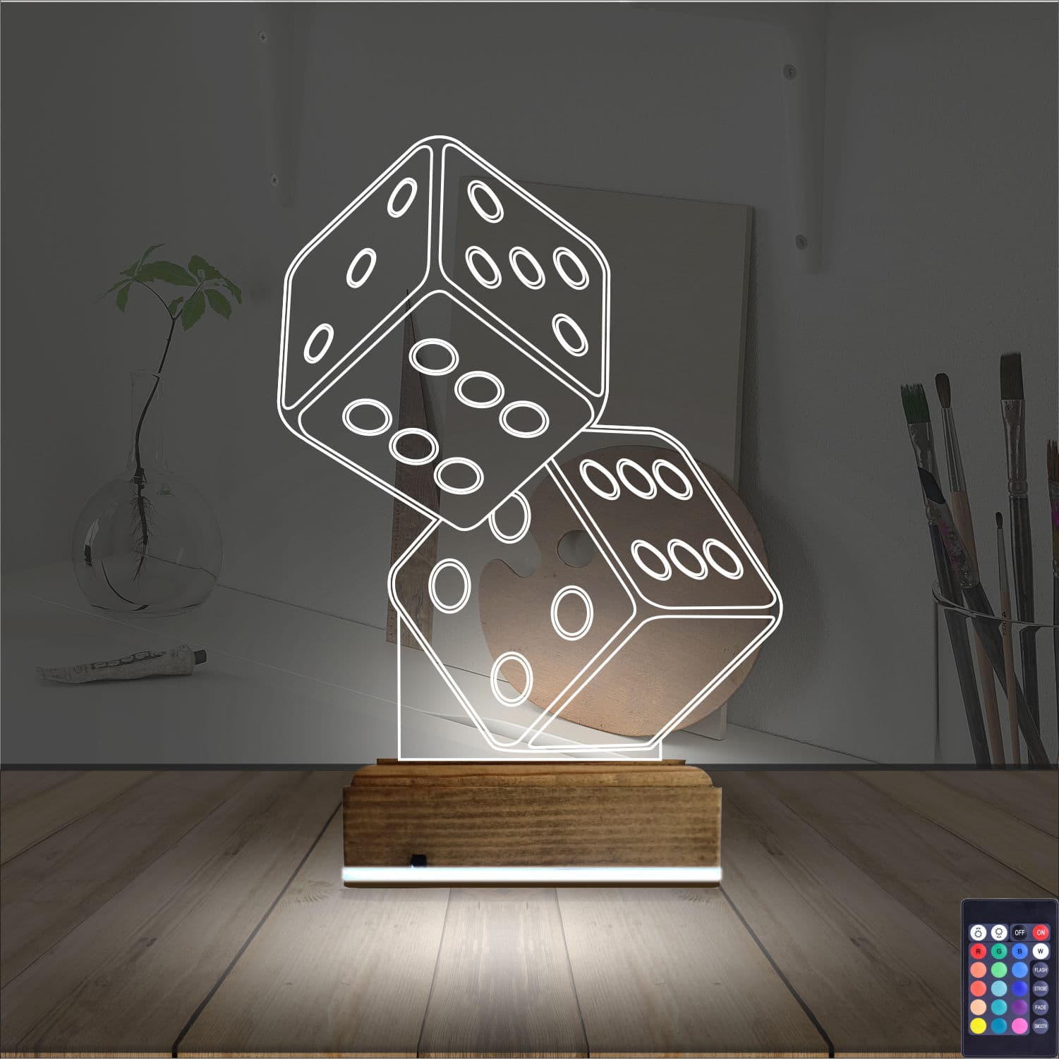 Игральные кубики — 3D LED Ночник | Подарок на удачу 2