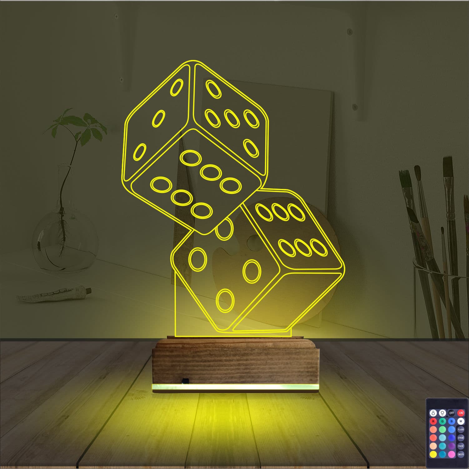 Игральные кубики — 3D LED Ночник | Подарок на удачу 5