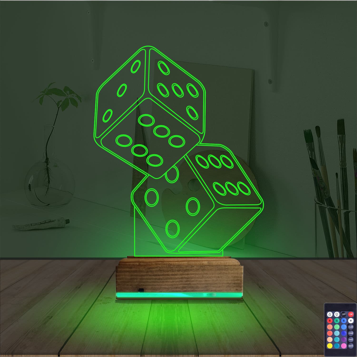 Игральные кубики — 3D LED Ночник | Подарок на удачу 6