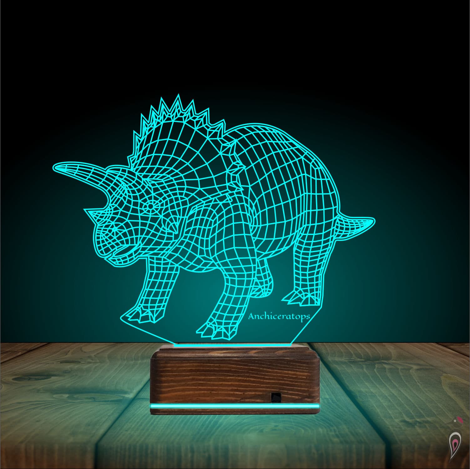 Динозавр Анхицератопс — 3D LED Ночник | Подарок ребёнку 4