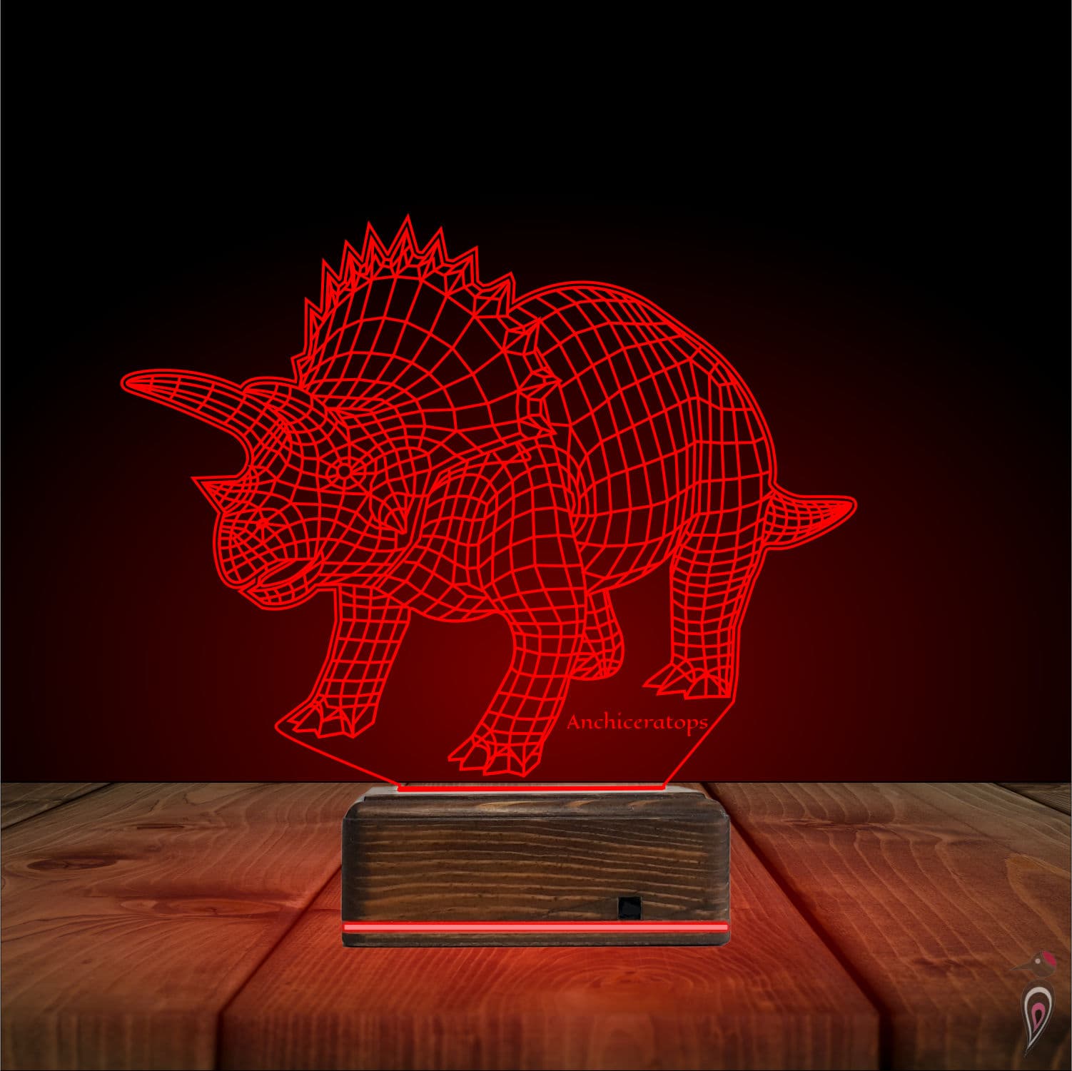 Динозавр Анхицератопс — 3D LED Ночник | Подарок ребёнку 5