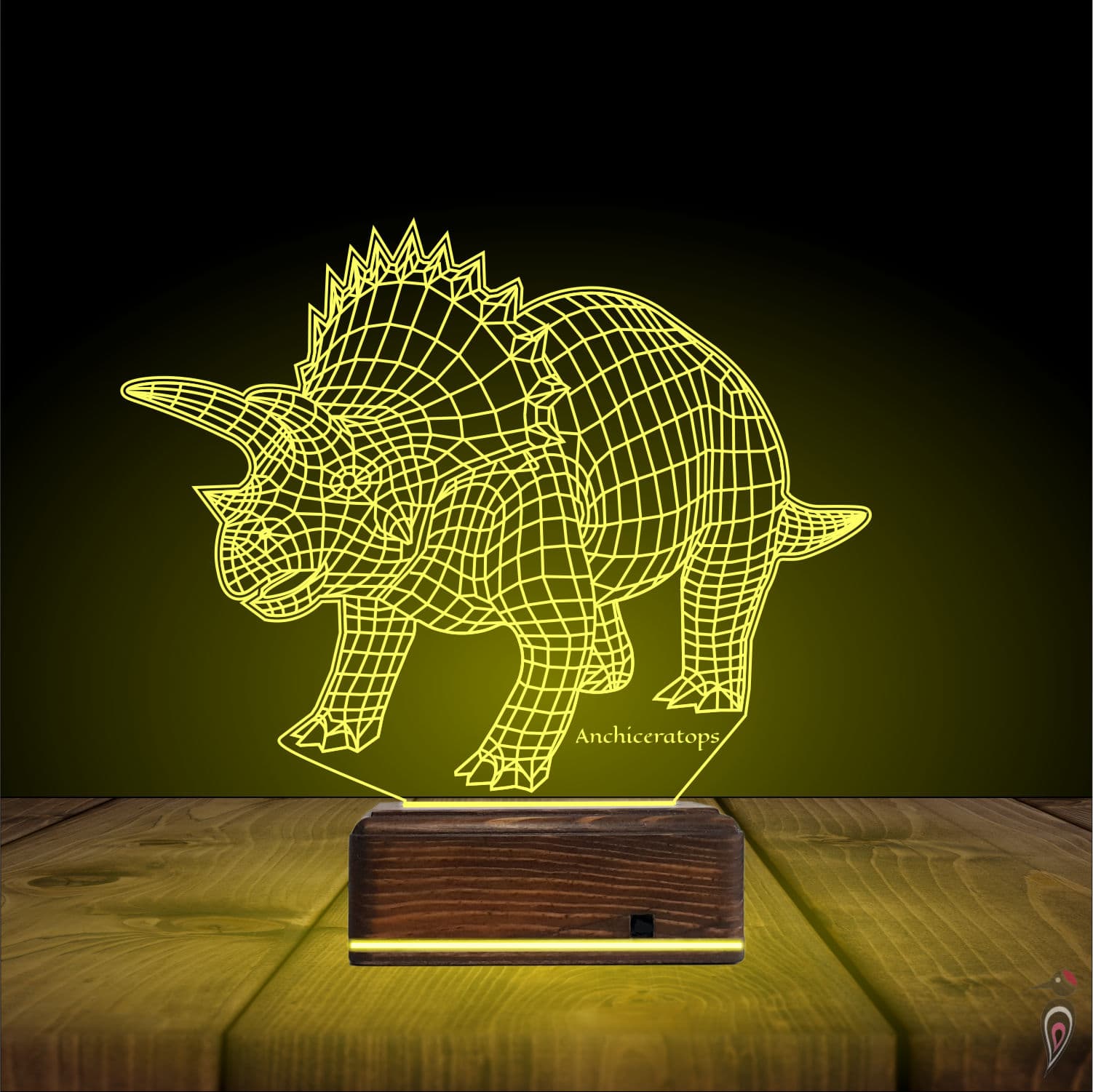Динозавр Анхицератопс — 3D LED Ночник | Подарок ребёнку 7