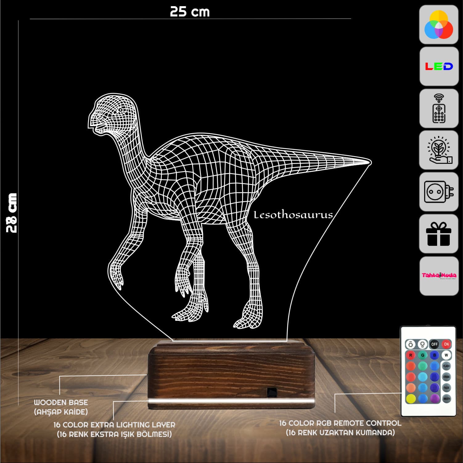 Лесотозавр — 3D LED Ночник | Подарок ребёнку 2