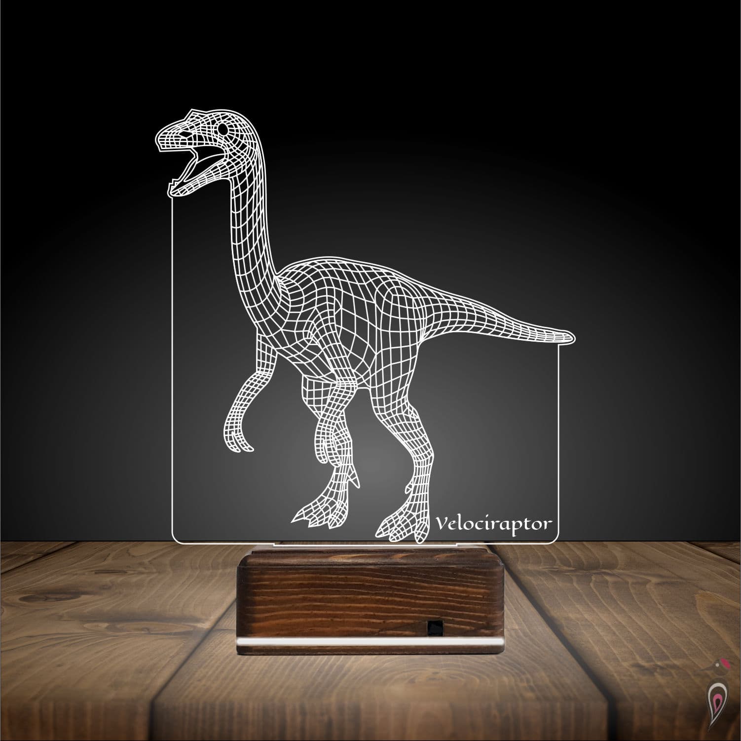 Велоцираптор — 3D LED Ночник | Подарок для детей 3