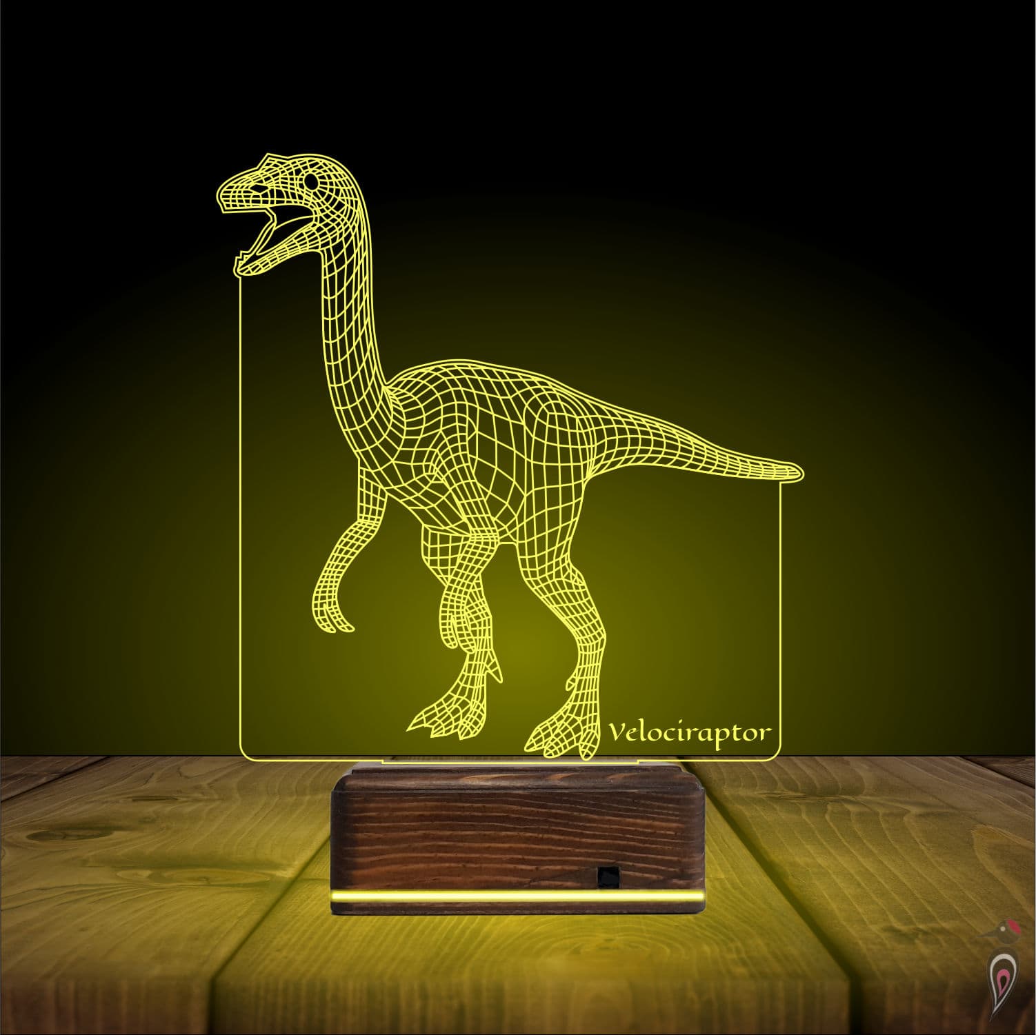 Велоцираптор — 3D LED Ночник | Подарок для детей 8