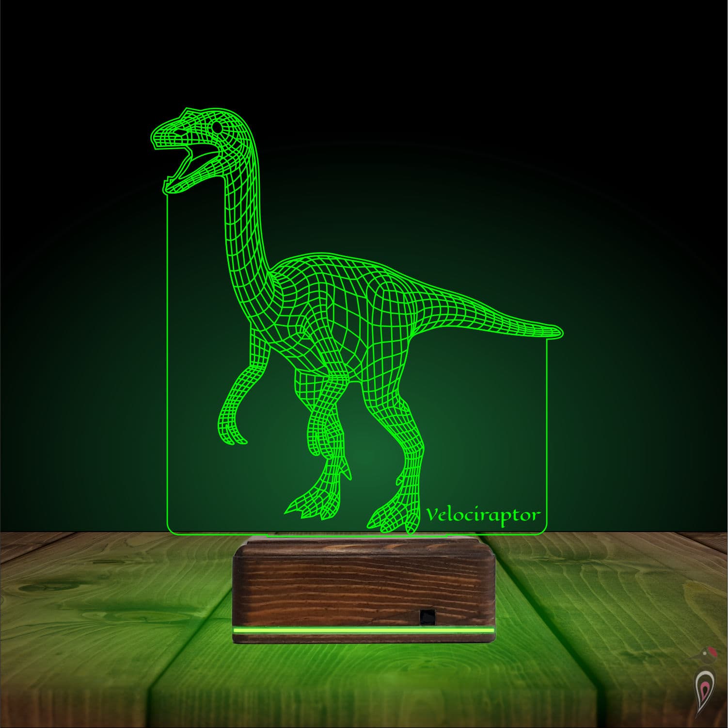 Велоцираптор — 3D LED Ночник | Подарок для детей 9