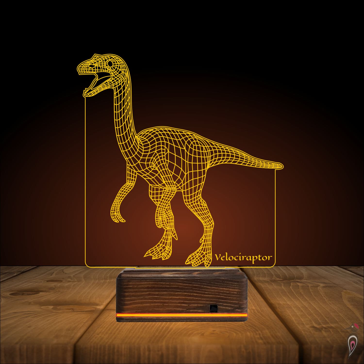 Велоцираптор — 3D LED Ночник | Подарок для детей 10