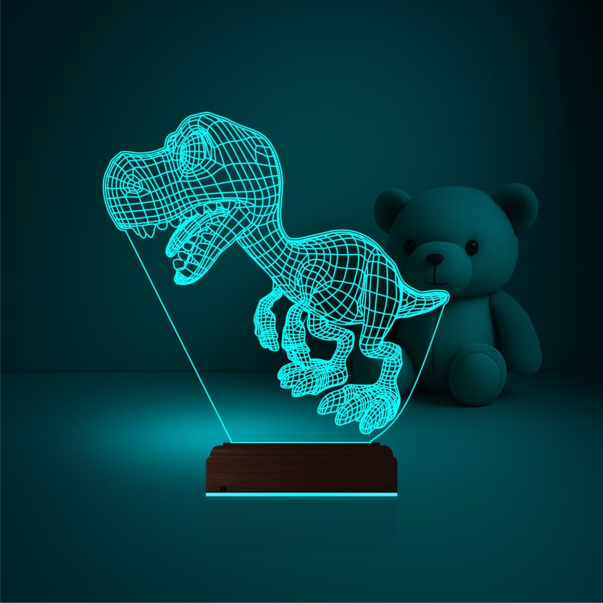 Динозавр T-Rex — 3D LED Ночник | Подарок ребёнку 3