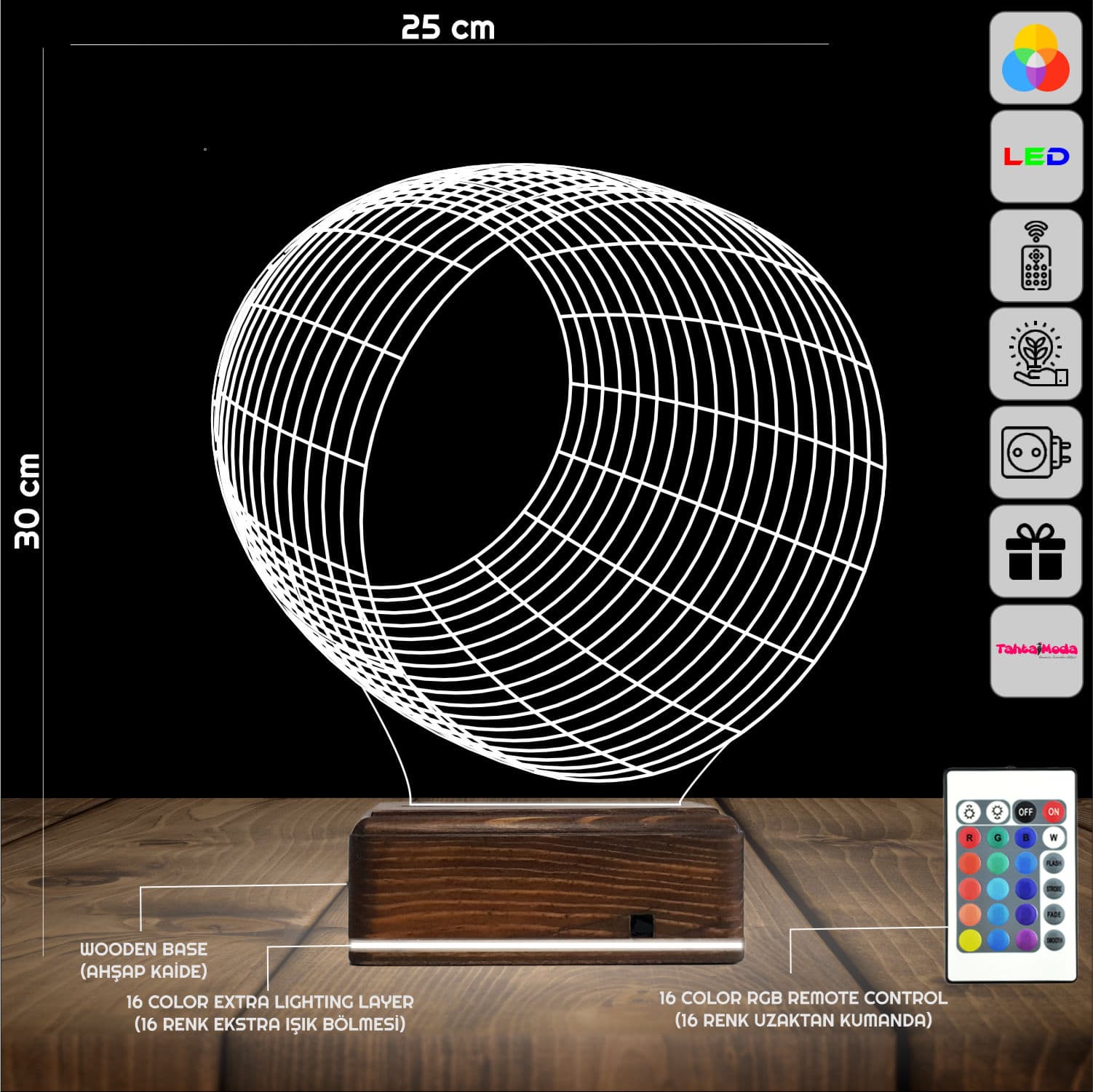 Абстрактный Туннель — 3D LED Ночник | Стильный подарок 2