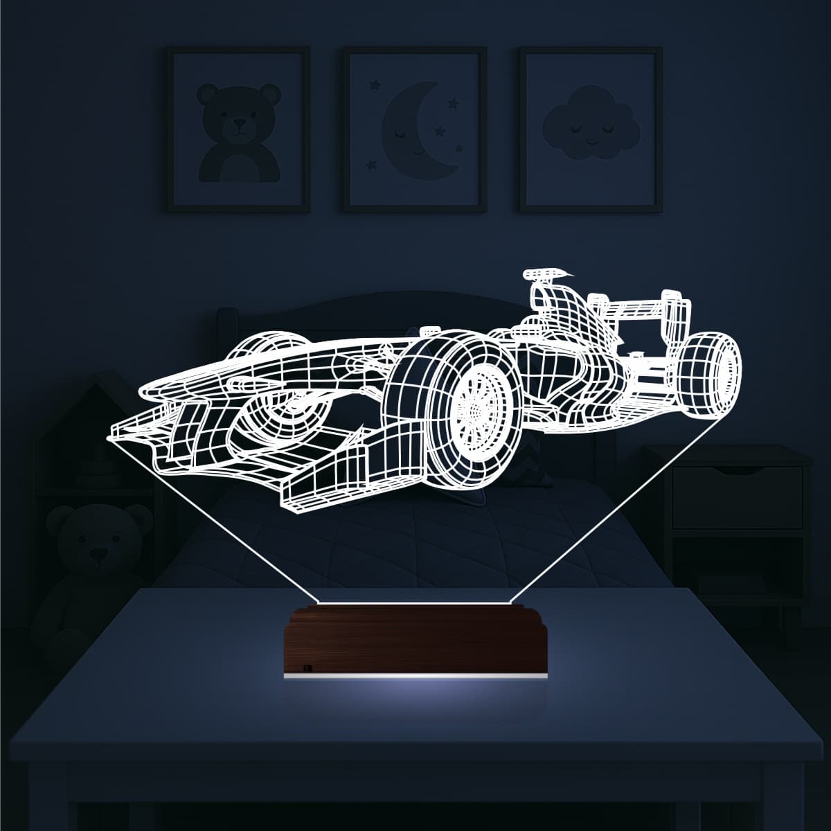Болид Формулы-1 — 3D LED Ночник | Подарок мужчине 1