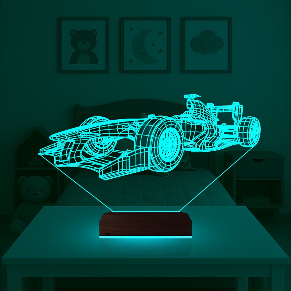 Болид Формулы-1 — 3D LED Ночник | Подарок мужчине 3