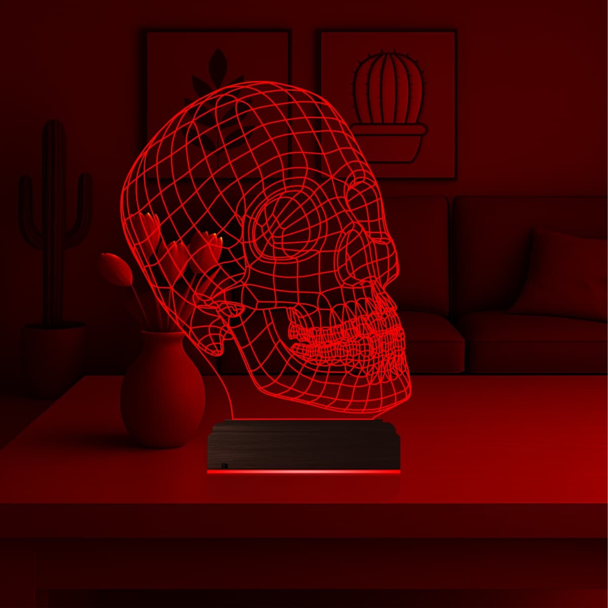 Череп — 3D LED Ночник | Подарок мужчине или другу 6