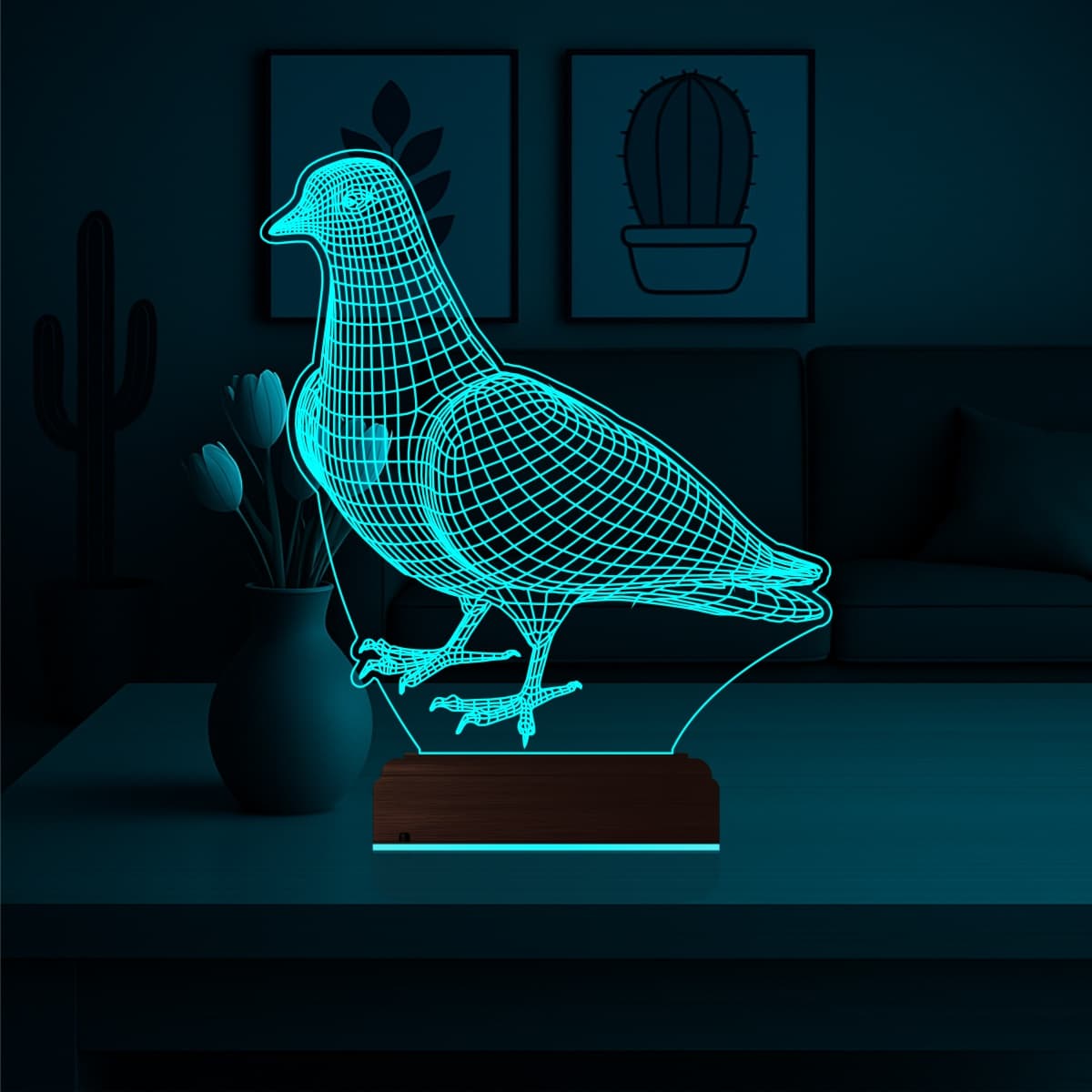 Голубь 3D Ночник 3