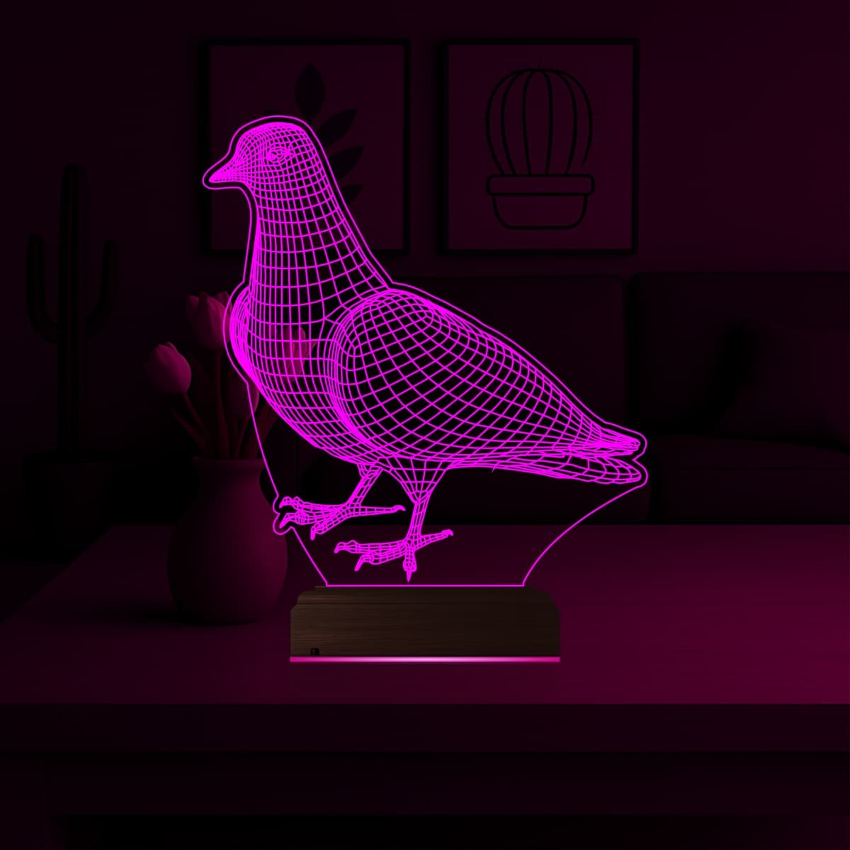 Голубь 3D Ночник 4