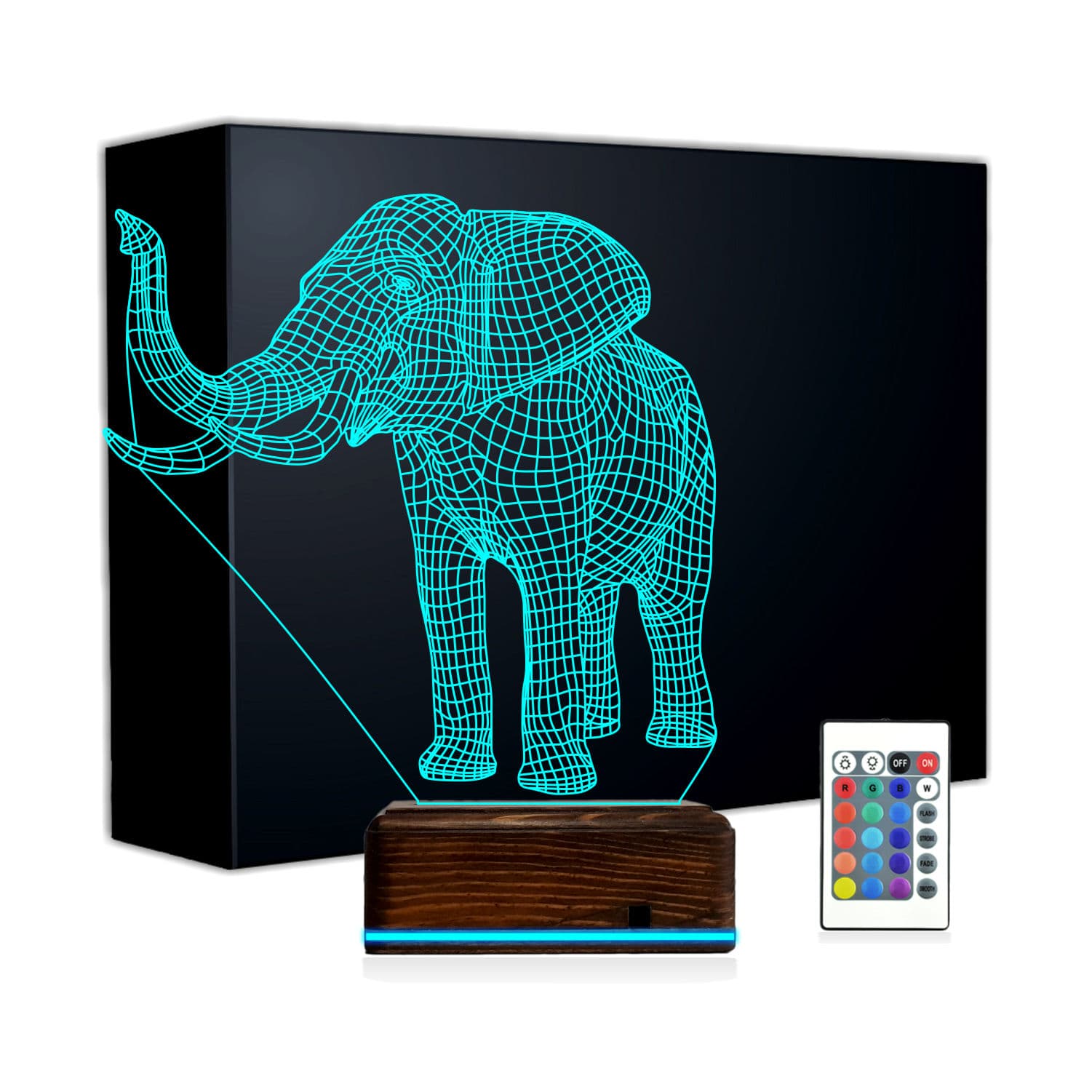 Слон — 3D LED Ночник | Оригинальный подарок детям и взрослым 1