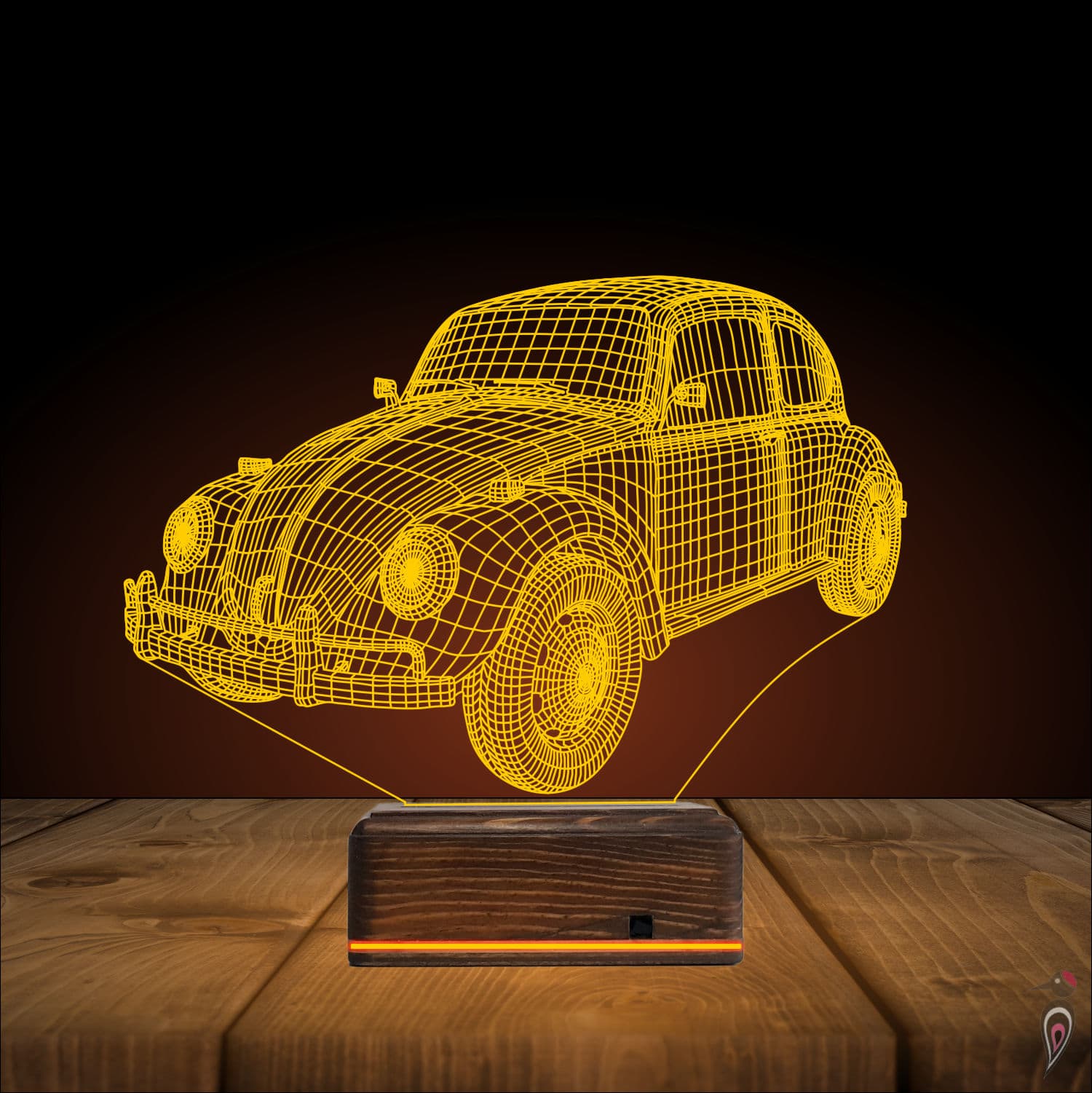 Фольксваген Жук — 3D LED Ночник | Подарок автолюбителю 9