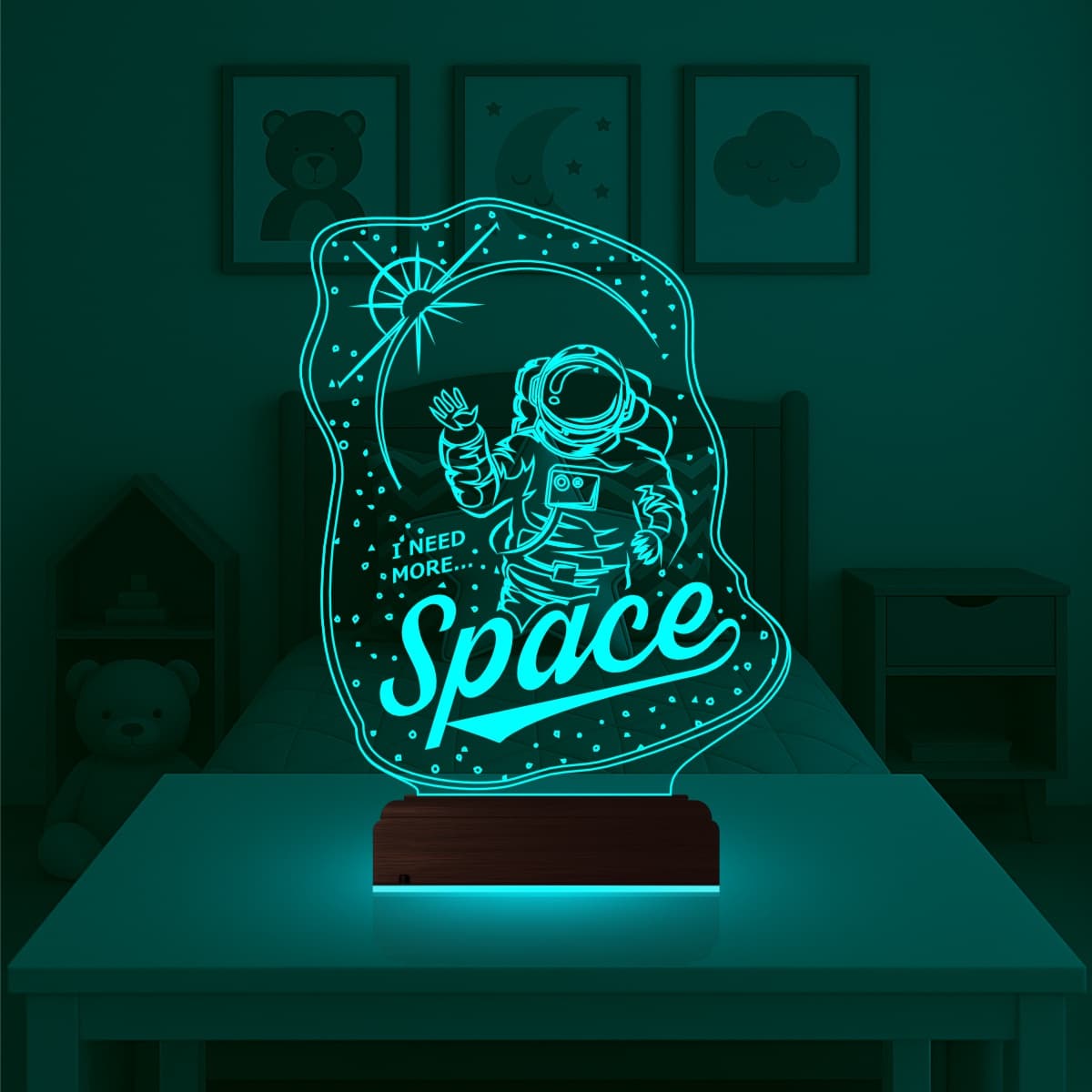 Космонавт — 3D LED Ночник | Подарок ребёнку 3