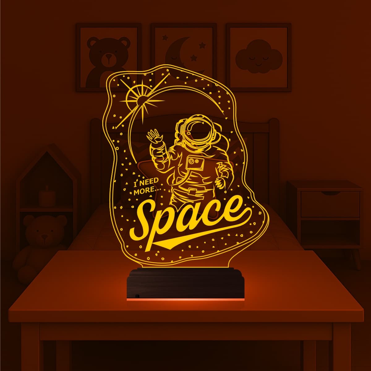 Космонавт — 3D LED Ночник | Подарок ребёнку 7