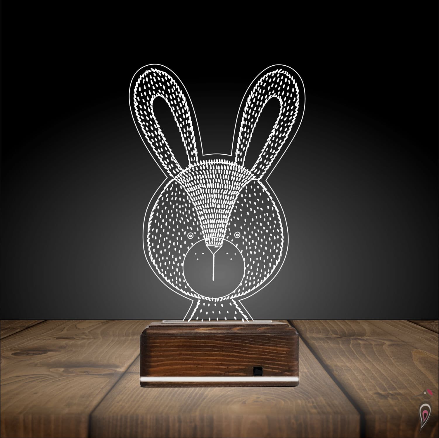 Кролик — 3D LED Ночник | Подарок ребёнку 3