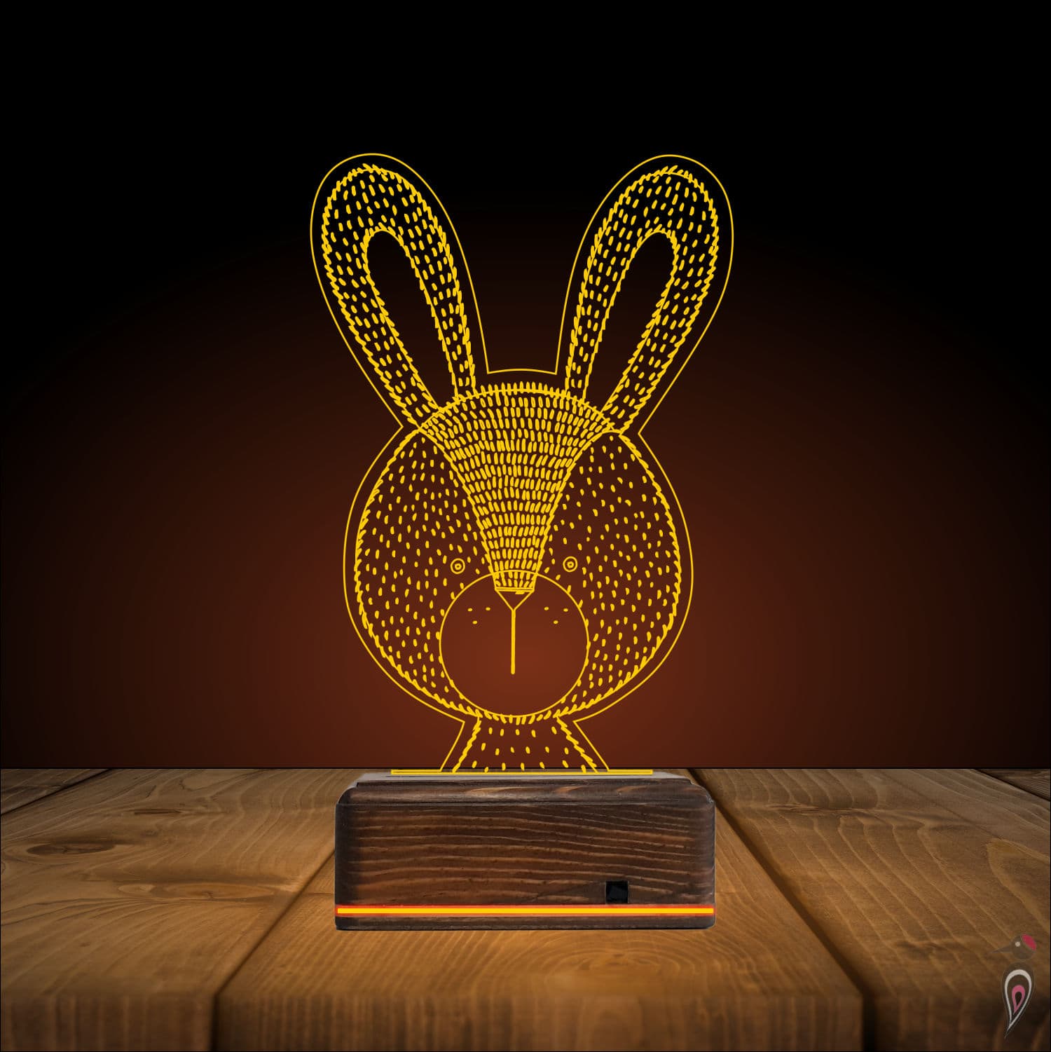 Кролик — 3D LED Ночник | Подарок ребёнку 9