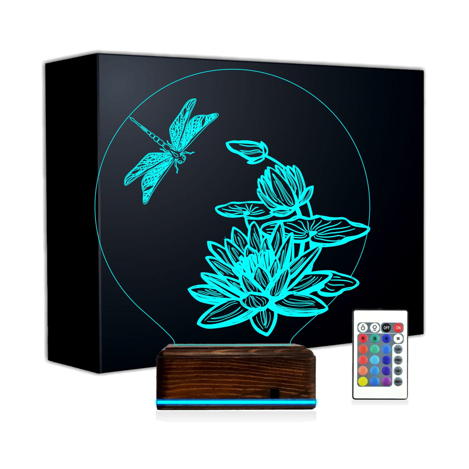 Стрекоза и Лотос 3D Ночник 1