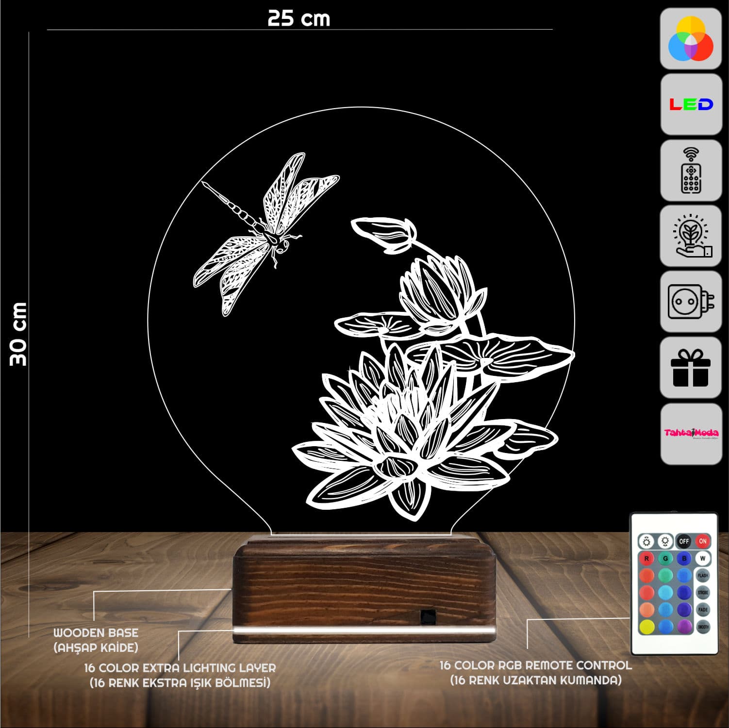 Стрекоза и Лотос 3D Ночник 2