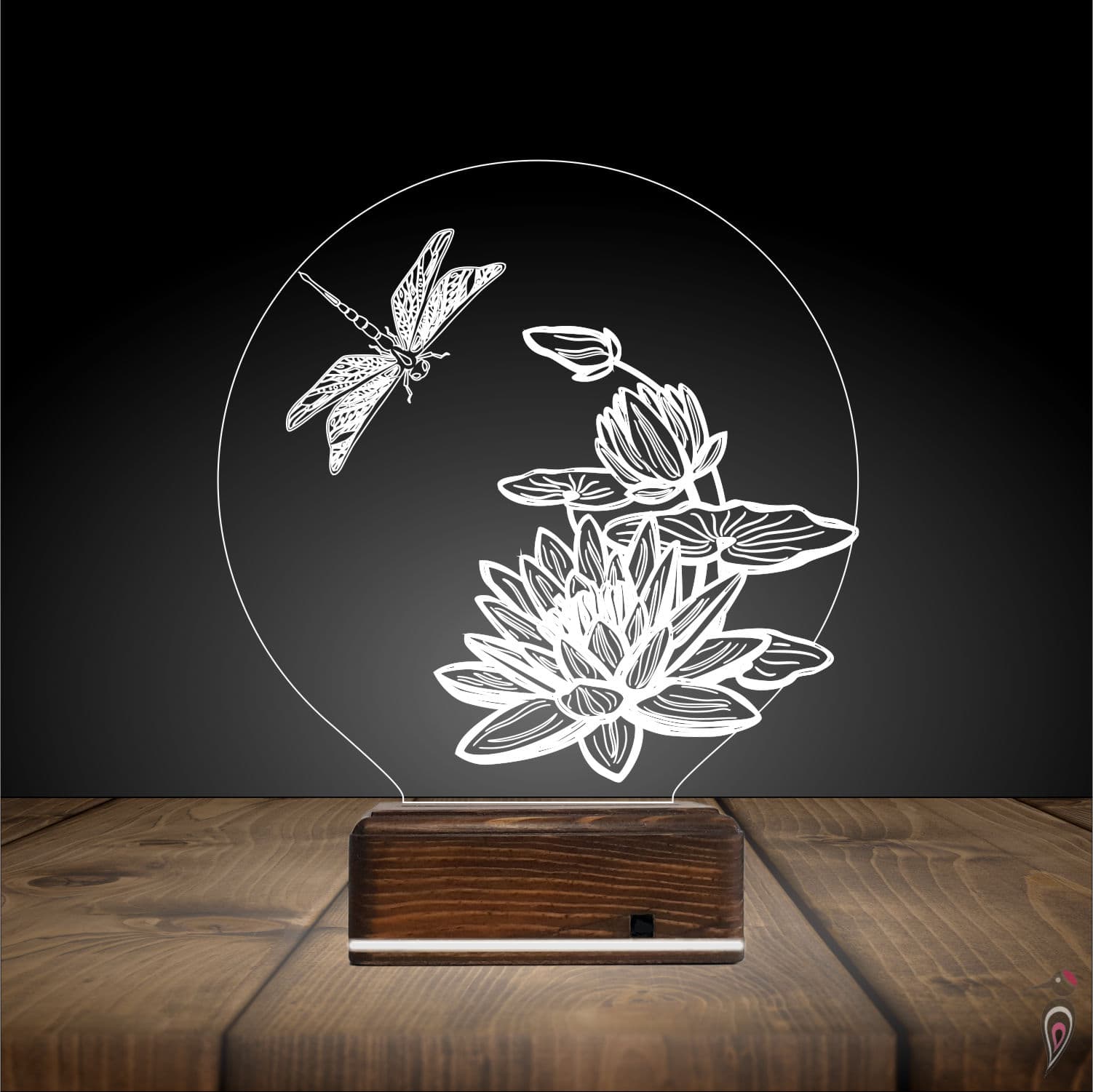 Стрекоза и Лотос 3D Ночник 3