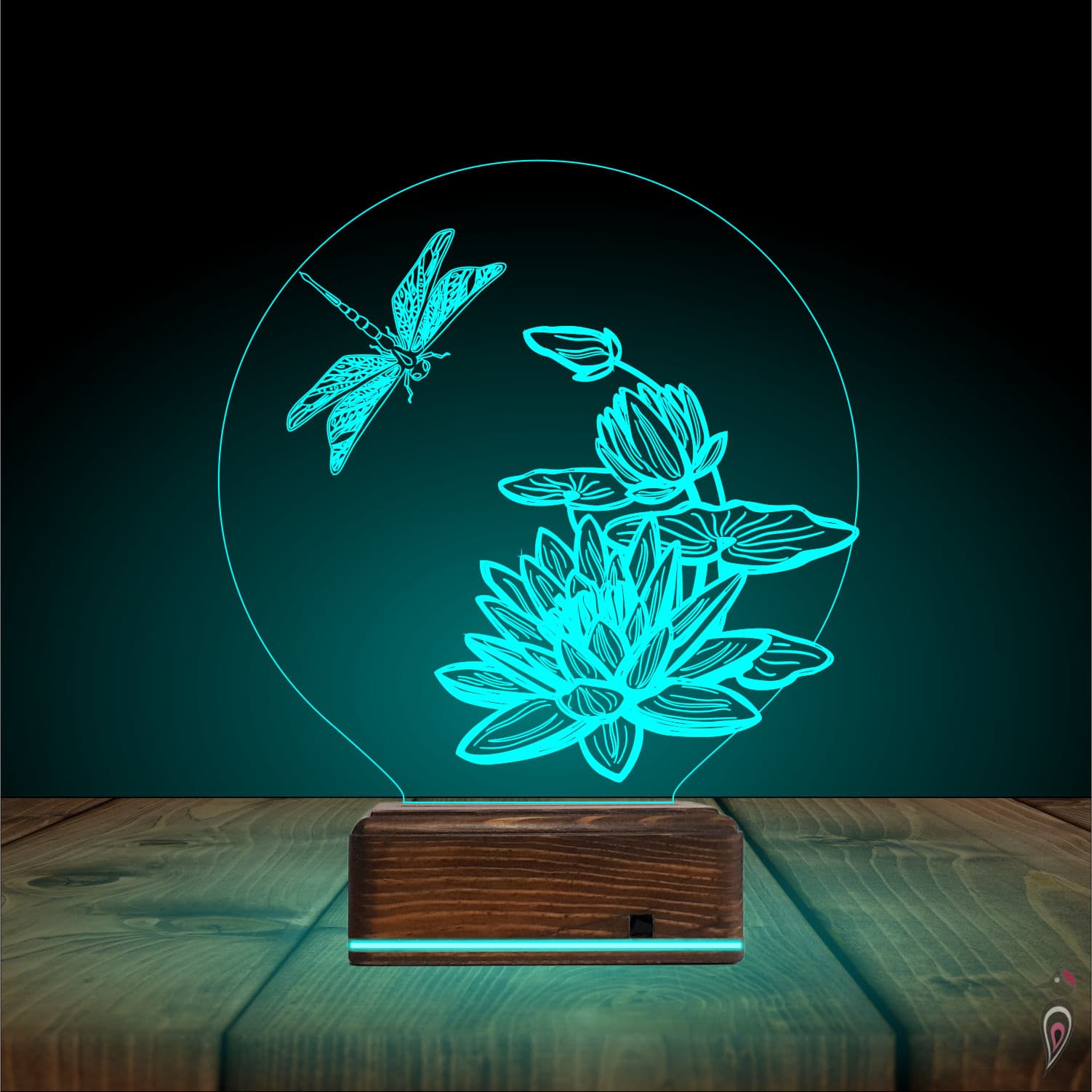 Стрекоза и Лотос 3D Ночник 4