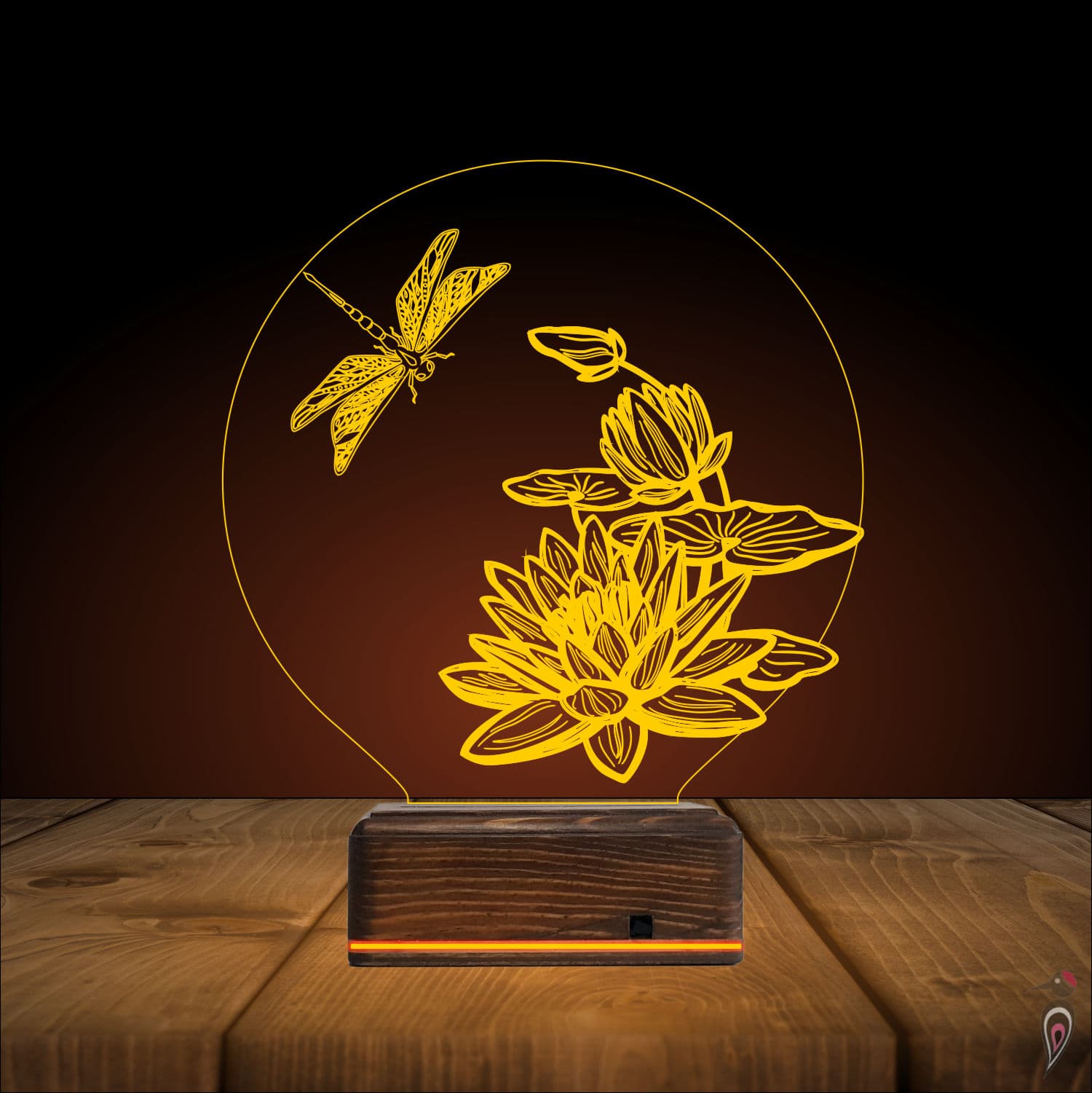 Стрекоза и Лотос 3D Ночник 9