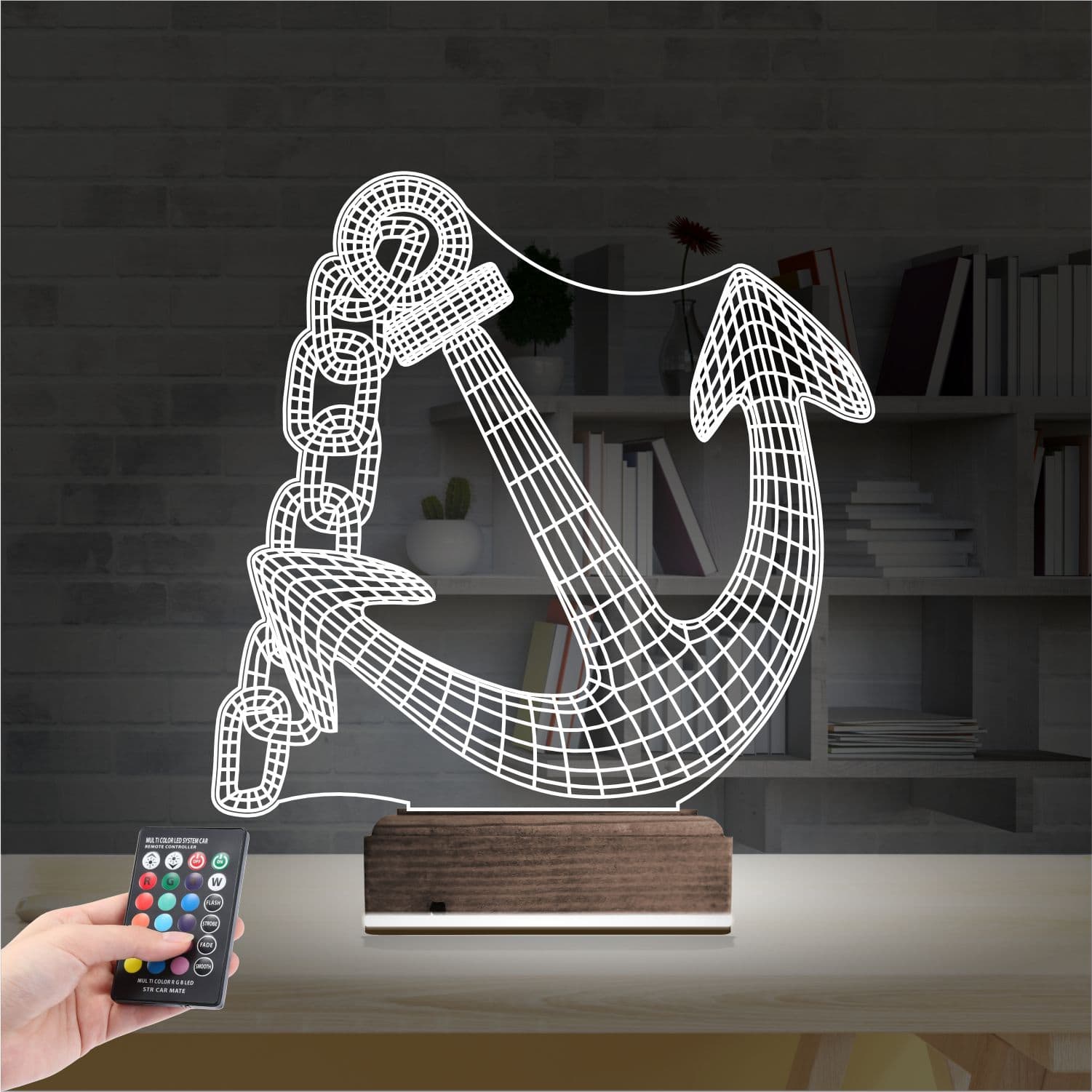 Якорь — 3D LED Ночник | Подарок для мужчин 2
