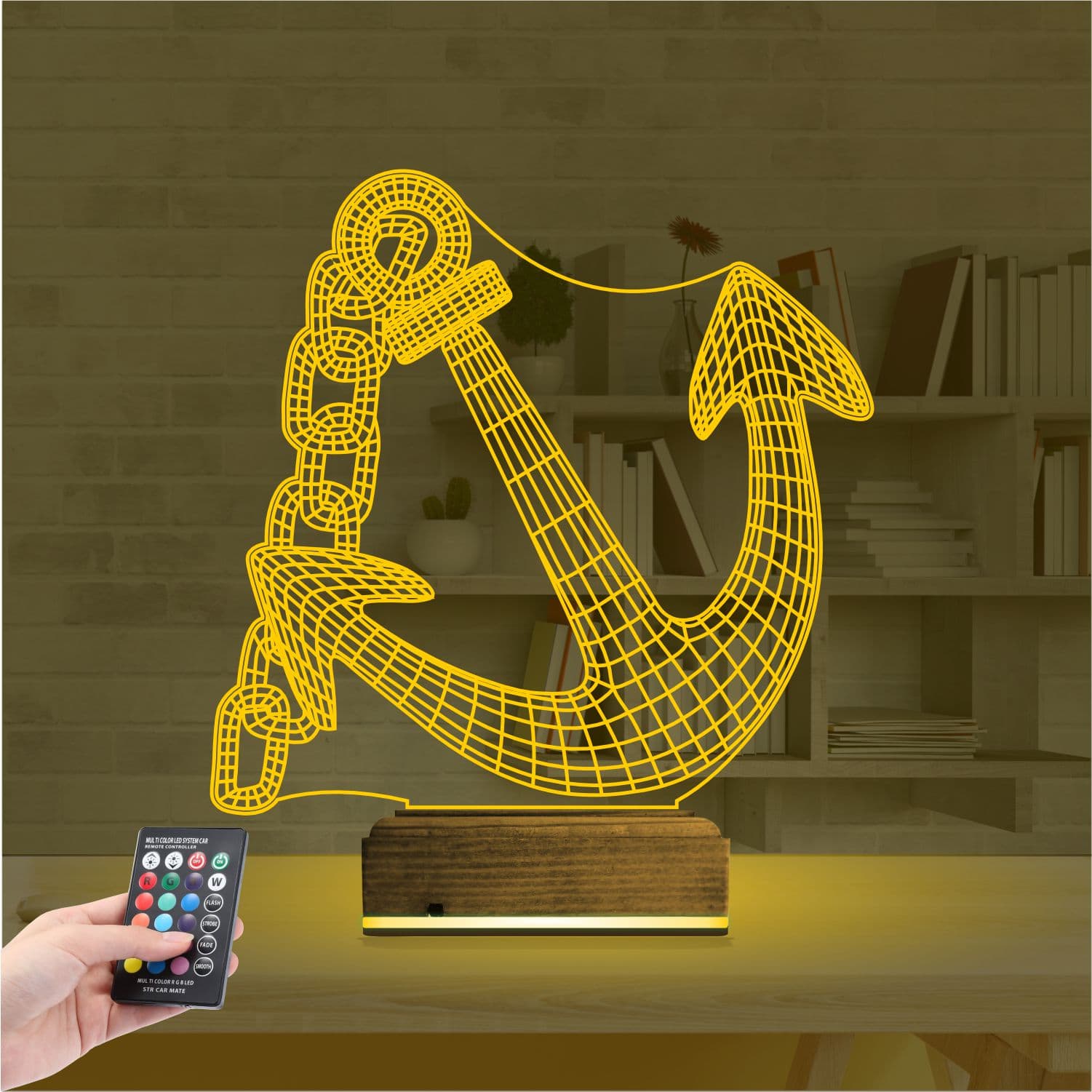 Якорь — 3D LED Ночник | Подарок для мужчин 8