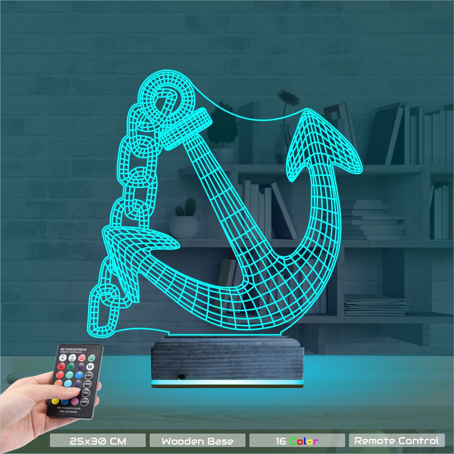 Якорь — 3D LED Ночник | Подарок для мужчин 9