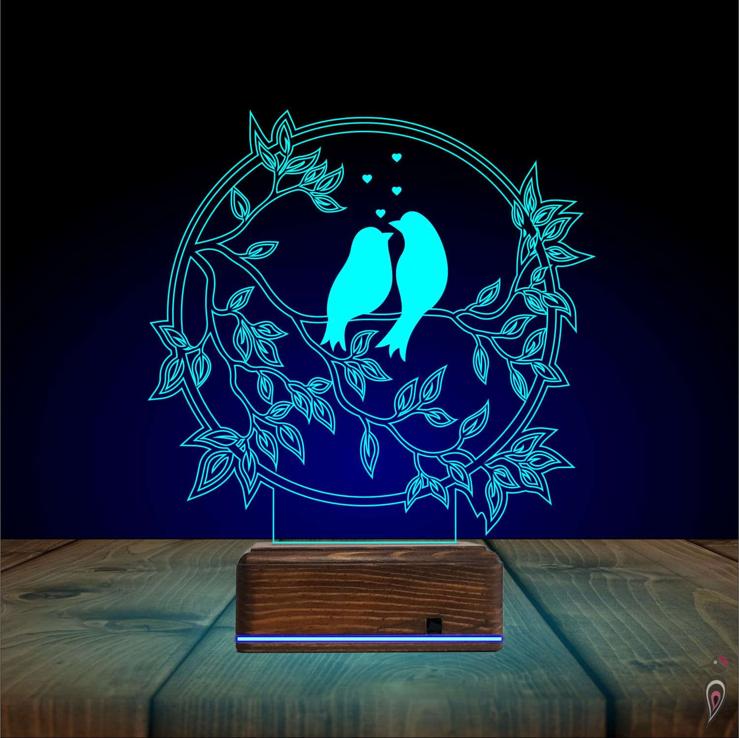 Влюбленные птицы — 3D LED Ночник | Романтический подарок 10