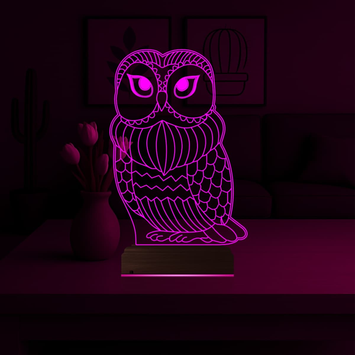Сова — 3D LED Ночник | Оригинальный подарок 4